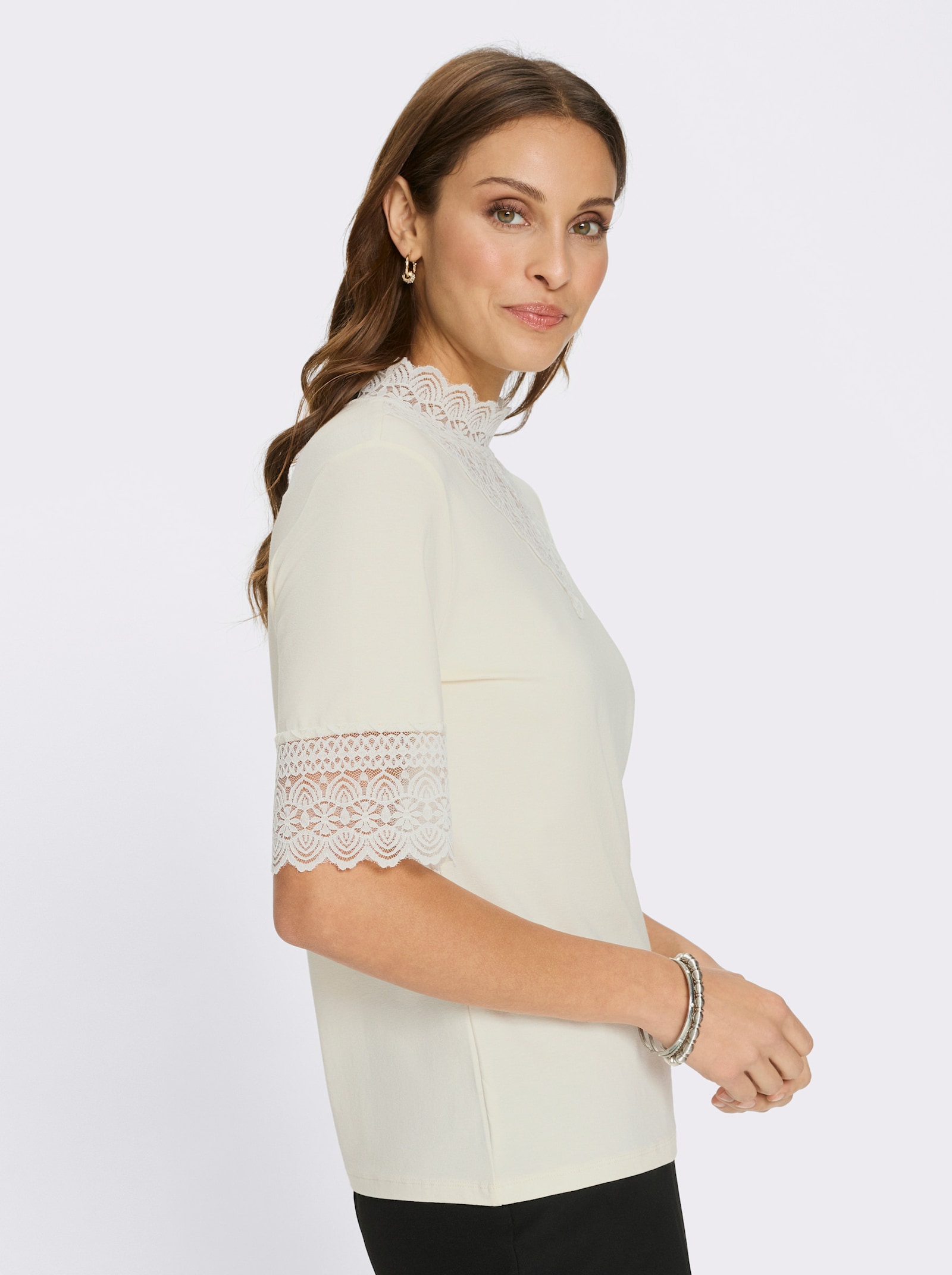 Spitzen-Shirt - champagner