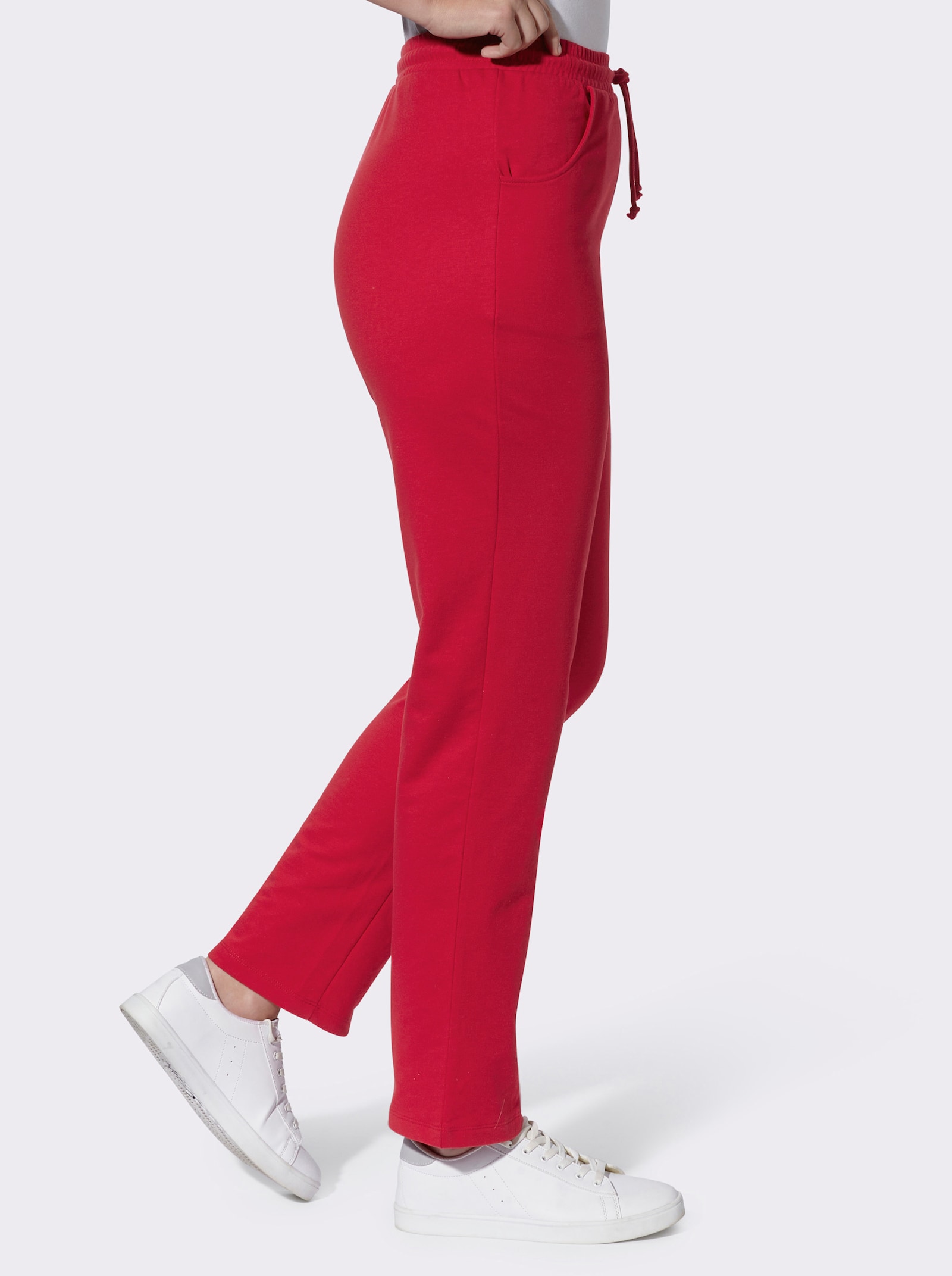 Freizeithose mit Ziersteinchen - rot