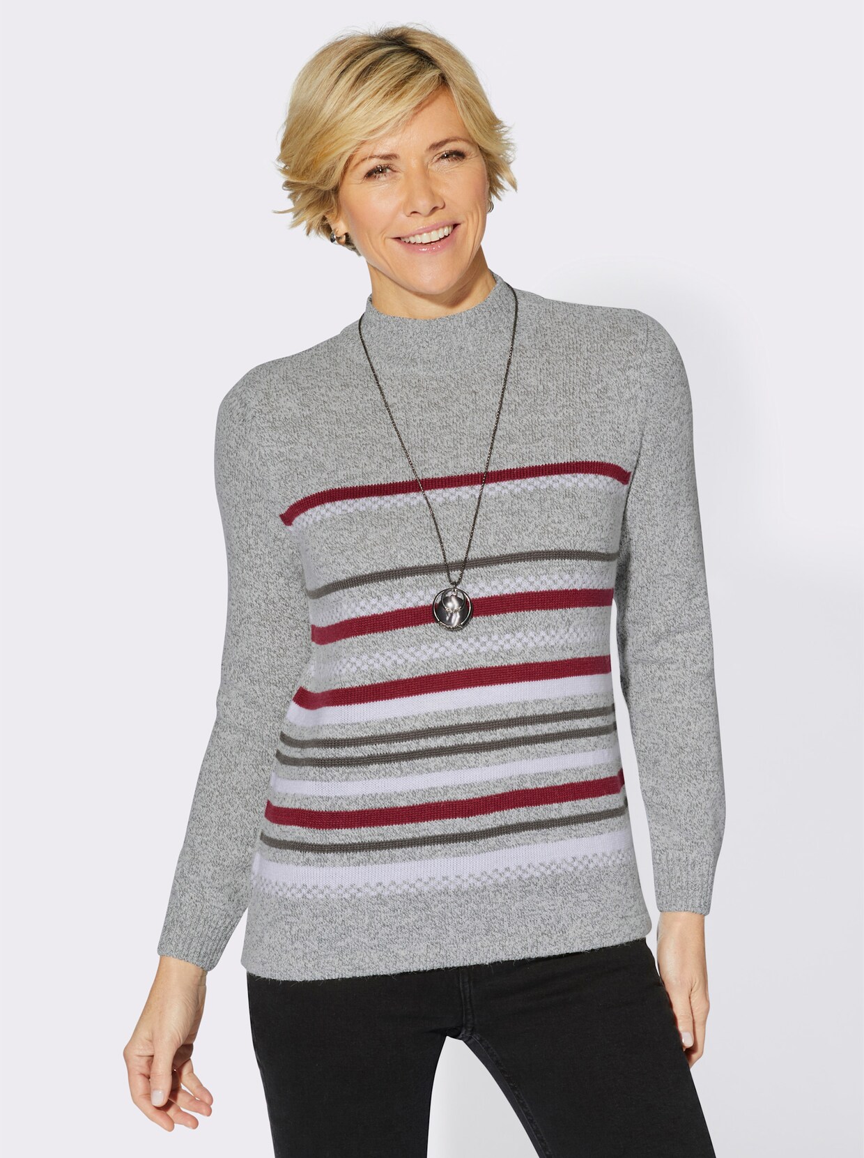 Pullover met lange mouwen - antraciet gemêleerd