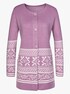 Long-Strickjacke - orchidee-gemustert