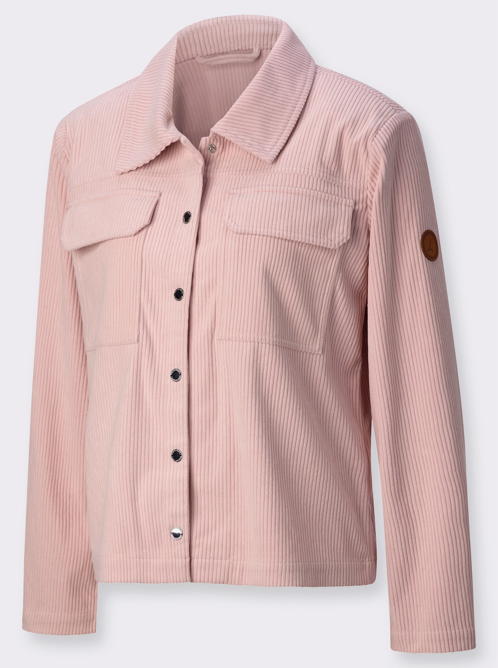 Cordjacke mit Hemdkragen - puder