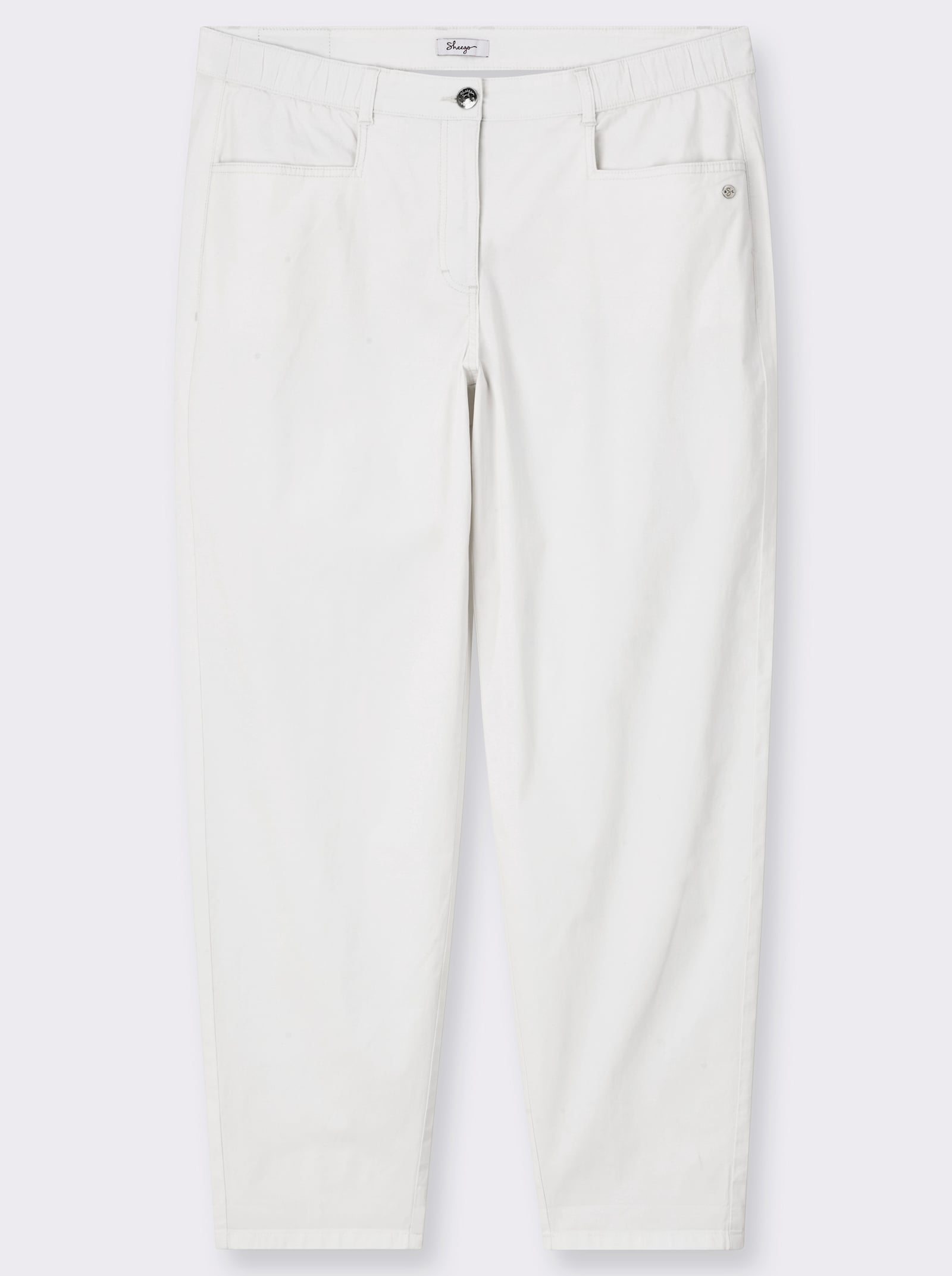 sheego Chinohose mit Ziertaschen hinten - ecru
