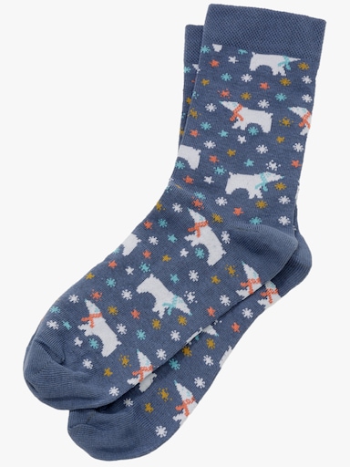 wäschepur Socken mit Eisbären-Print - rauchblau