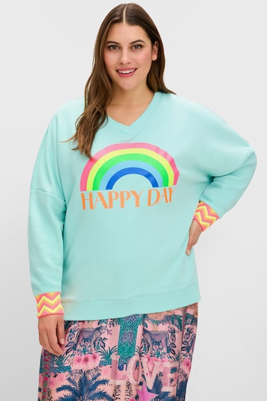 sheego loves miss goodlife Sweatshirt - hellblau bedruckt