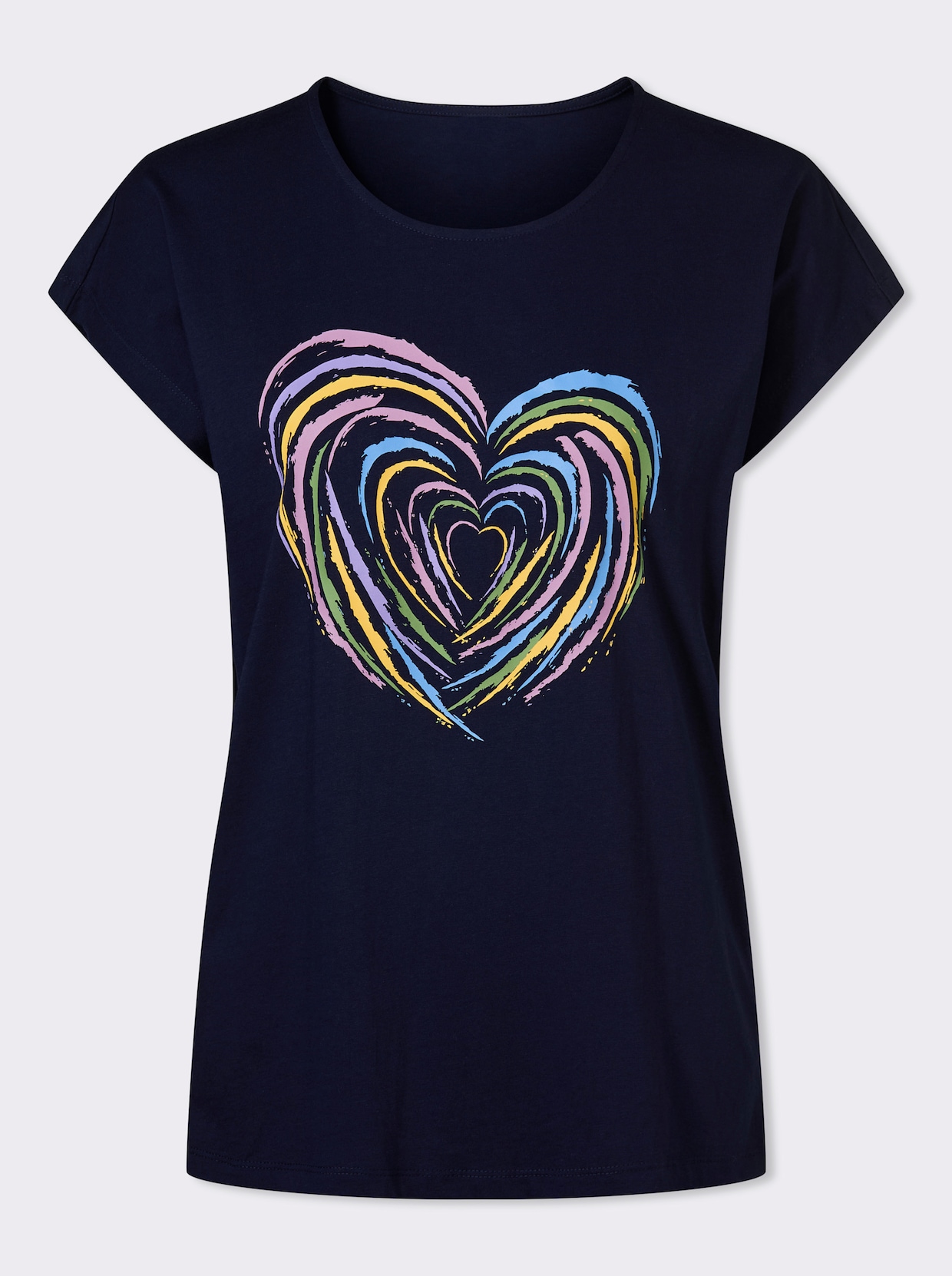 Kurzarmshirt - marine-orchidee