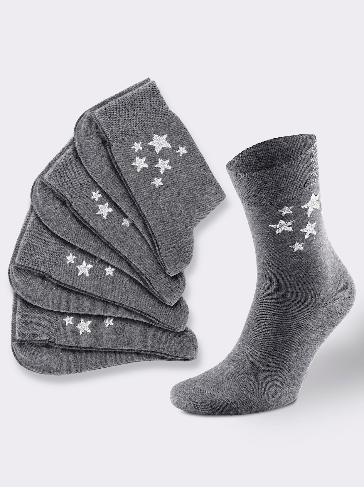 wäschepur Dámské ponožky - antracitová-stříbrná