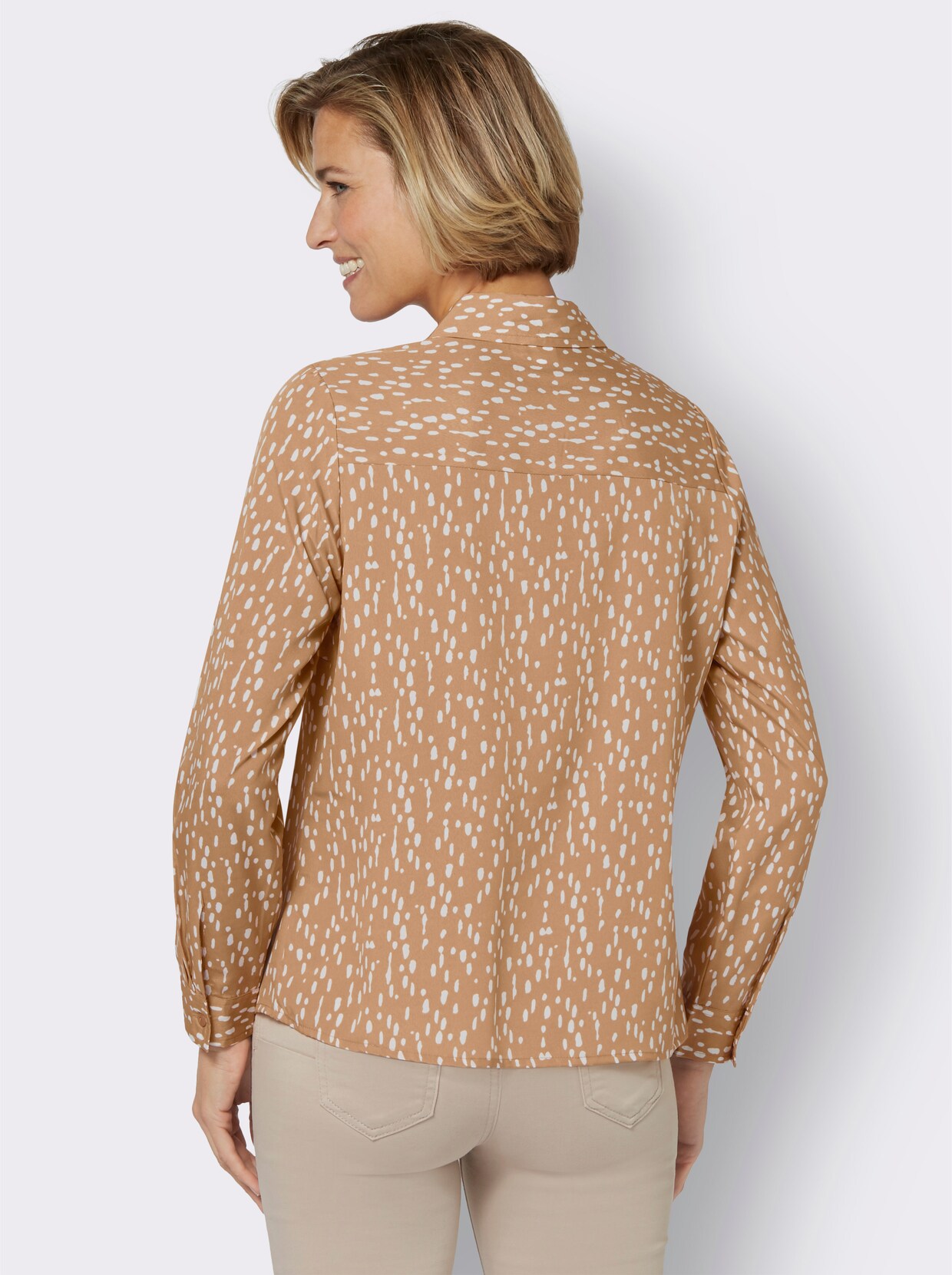 Blouse met print - camel geprint