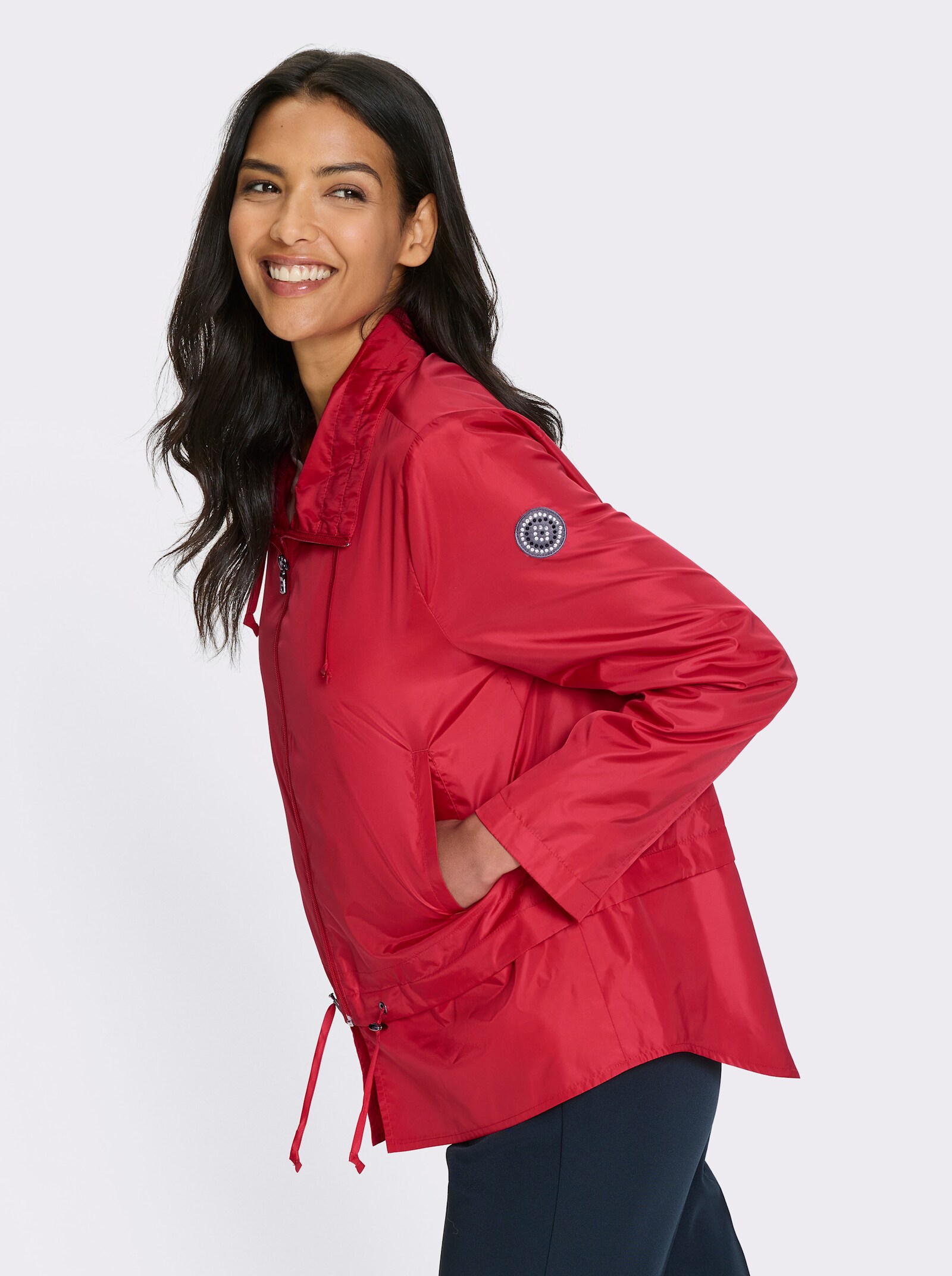 Jacke mit verstellbaren Tunnelzügen - rot