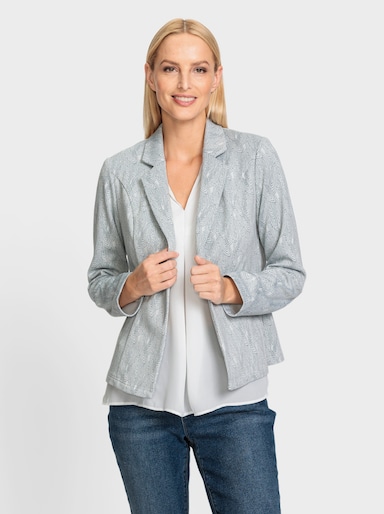 heine Jerseyblazer mit silberfarbenem Effektgarn - bleu-weiß-gemustert