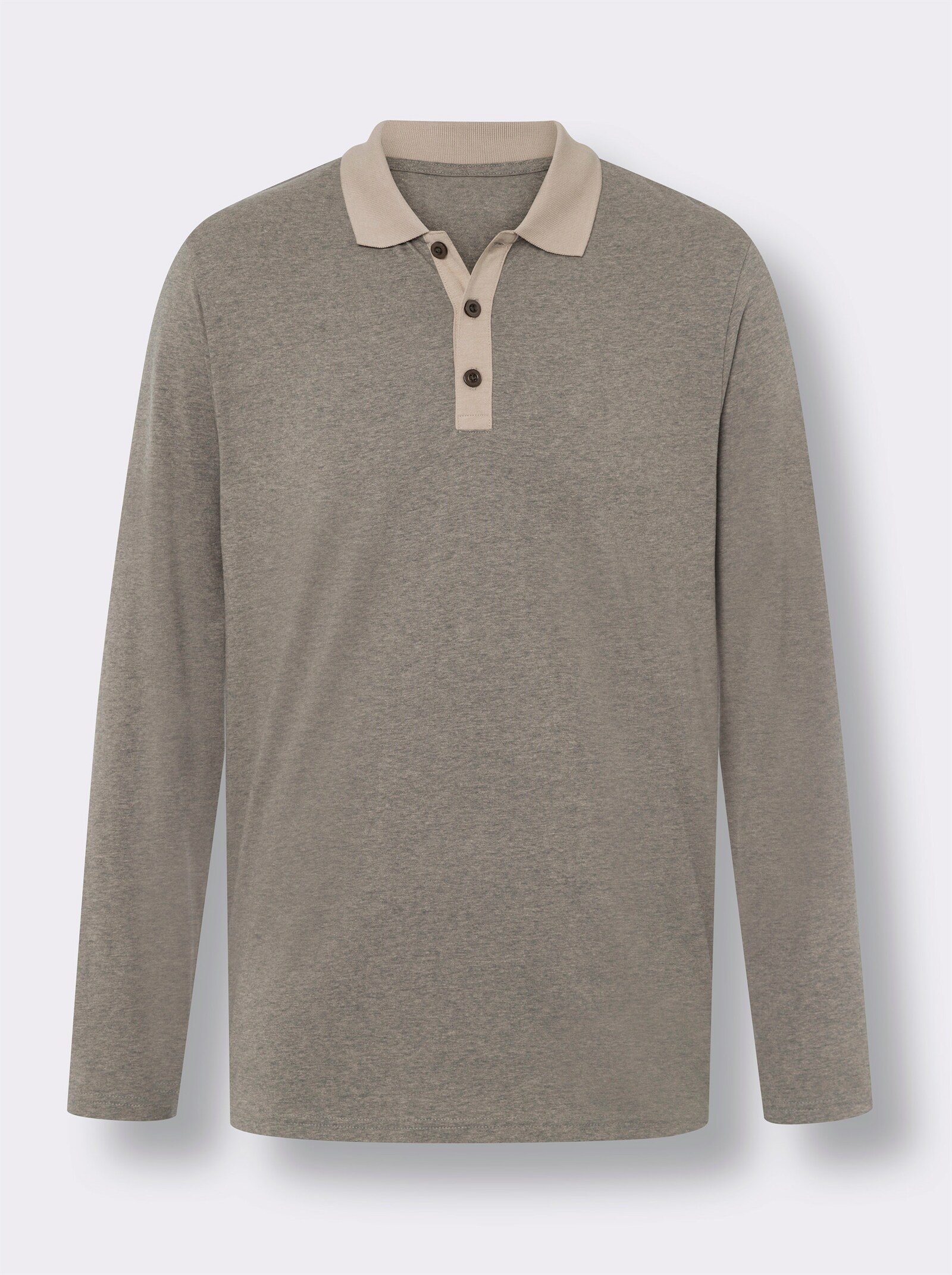 Melanžová polokošile s dlouhým rukávem - sezamová-grafitová-melír