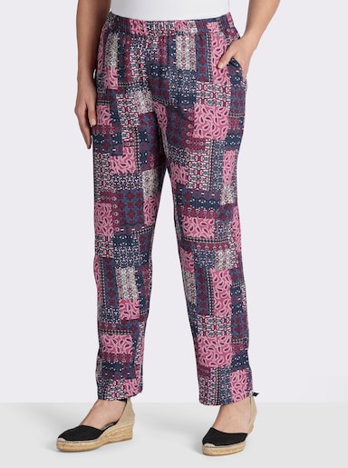 Schlupfhose mit Patch-Druck - erika-jeansblau-bedruckt