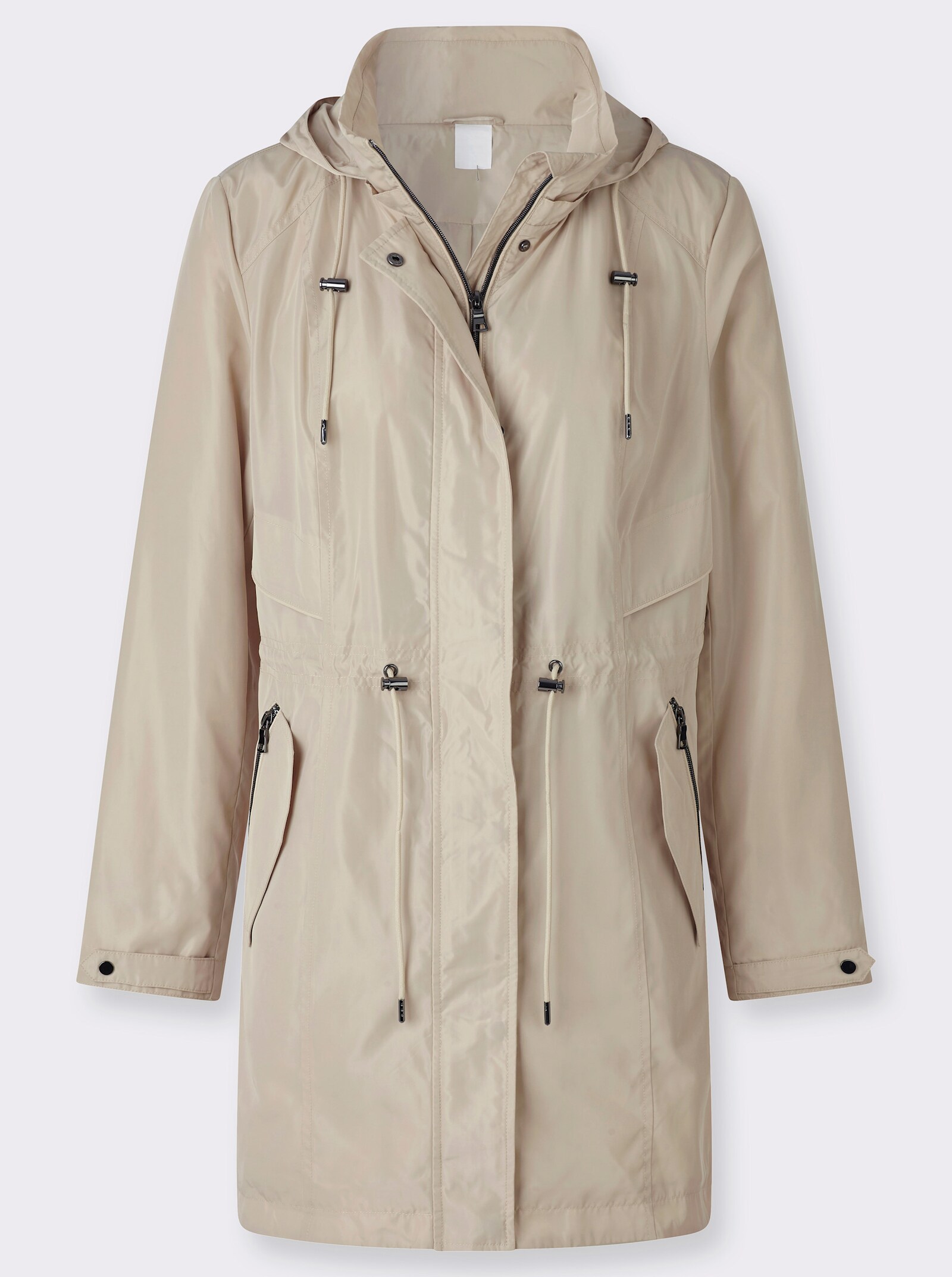 Longjacke mit 2-Wege-Reißverschluss - sand