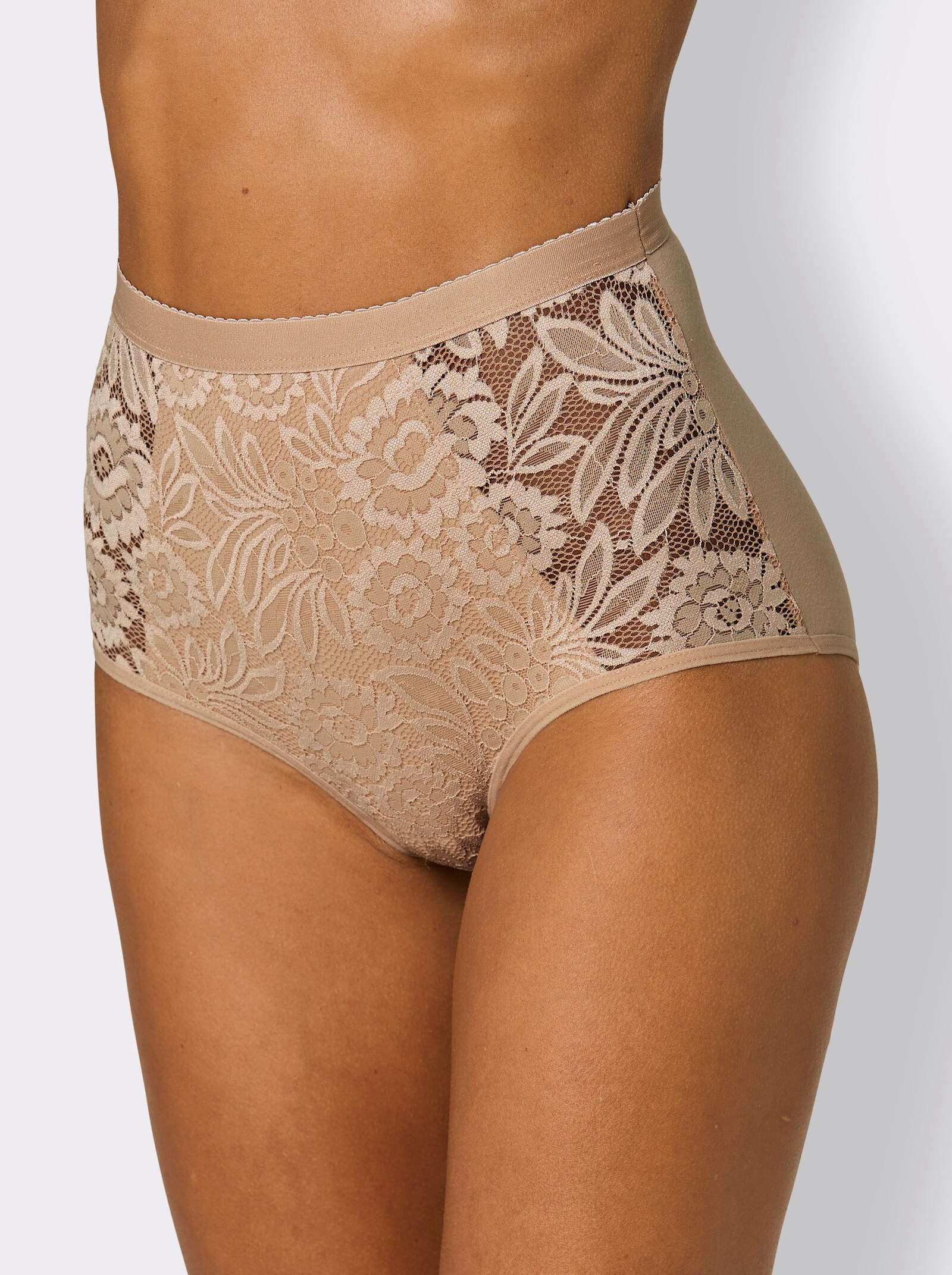 wäschepur Formslip mit floraler Spitze - elfenbein