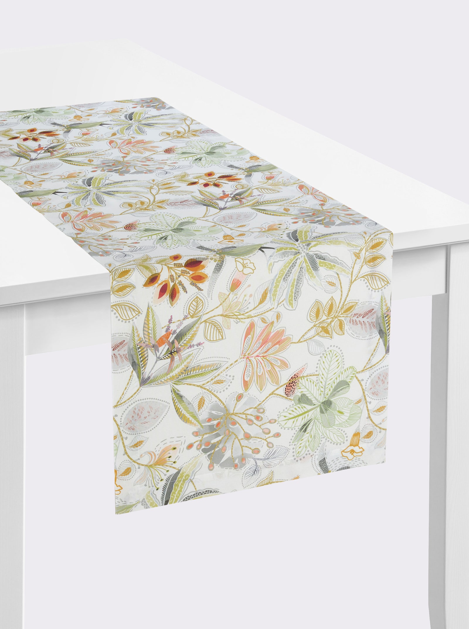 Tischdecke - champagner-eucalyptus-bedruckt