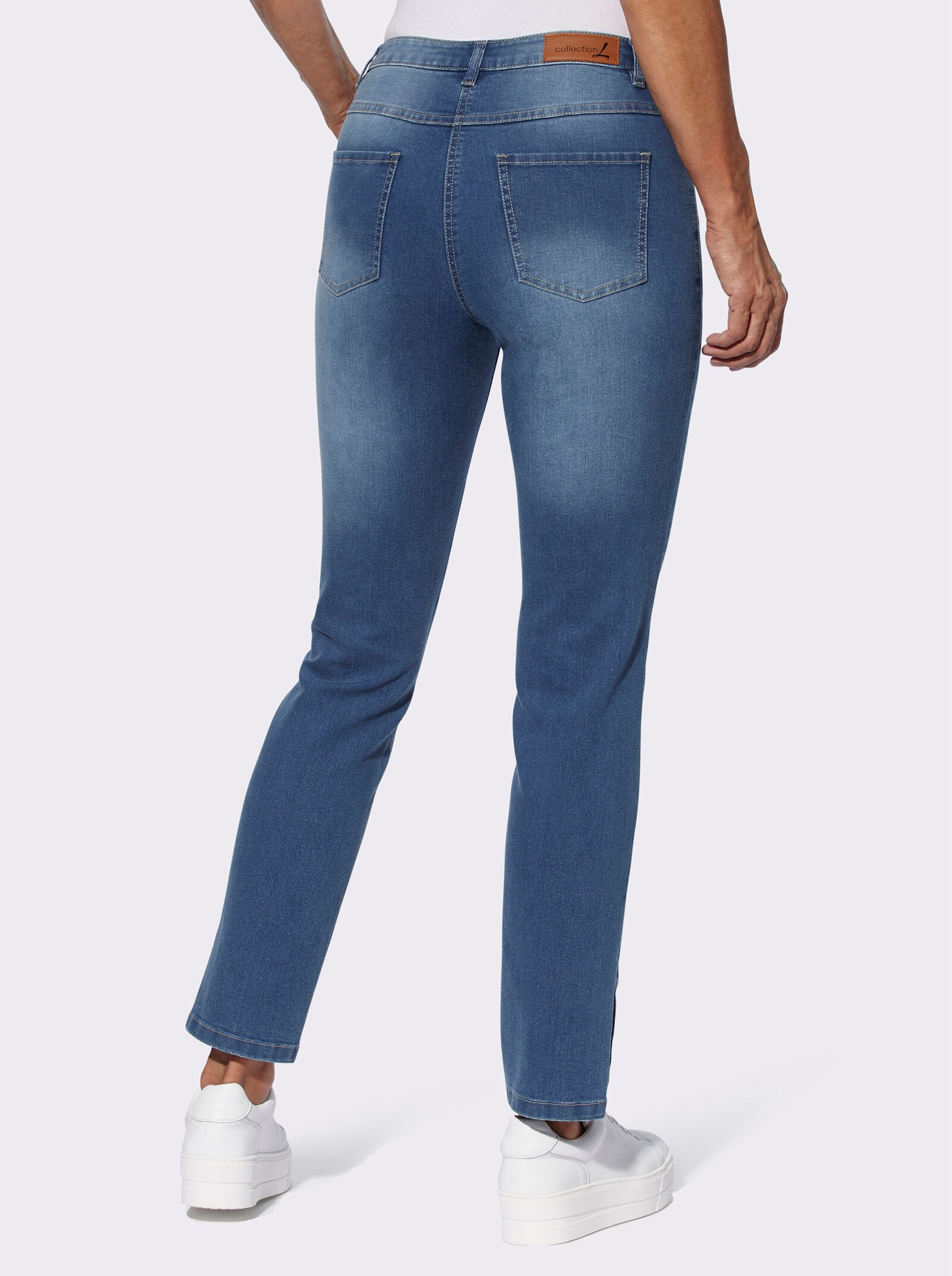 Jeans met voetsplitten - blue-stonewashed