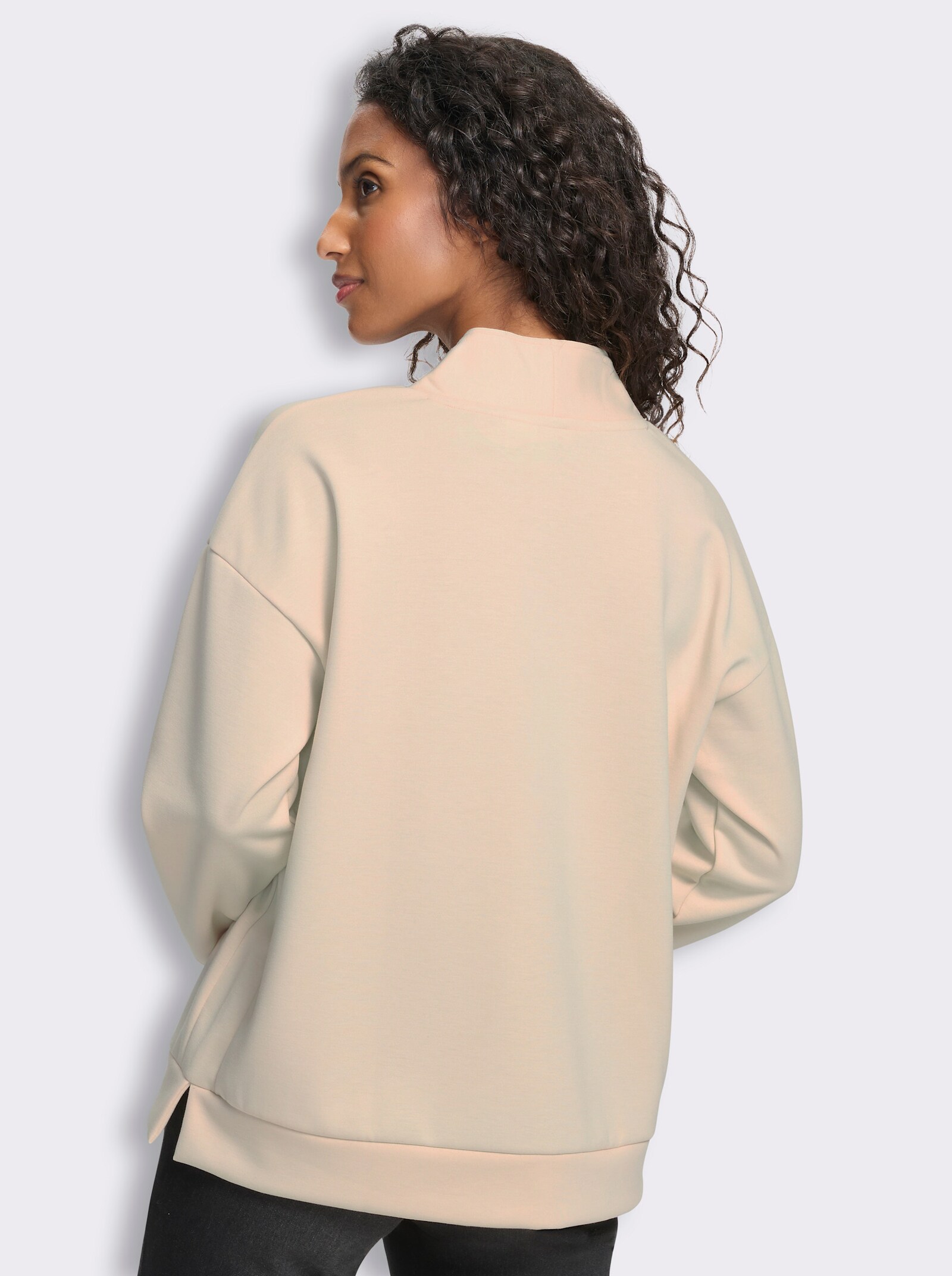 heine Stehkragenshirt mit Seitenschlitzen - elfenbein