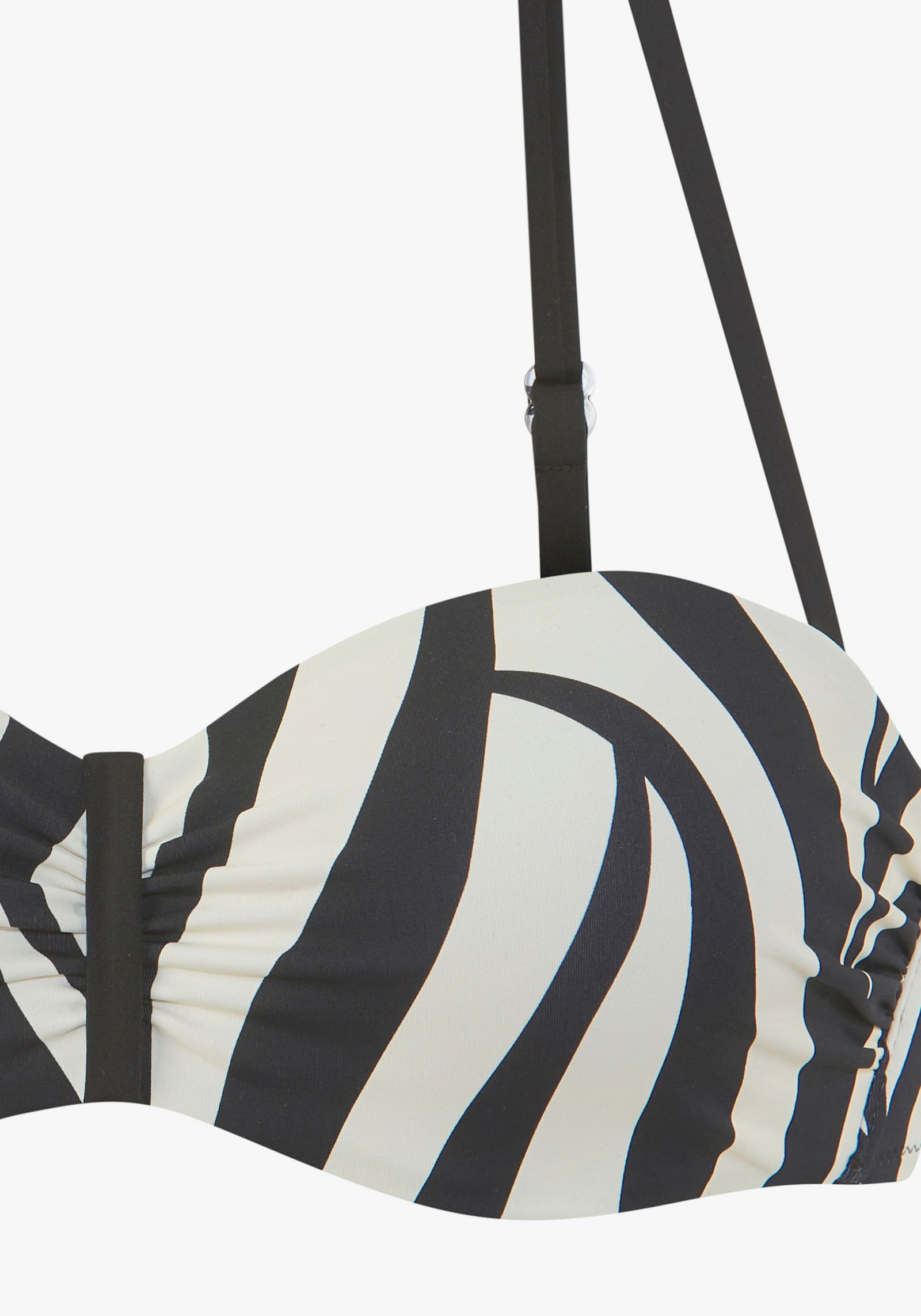 French Connection Bügel-Bandeau-Bikini - schwarz-creme