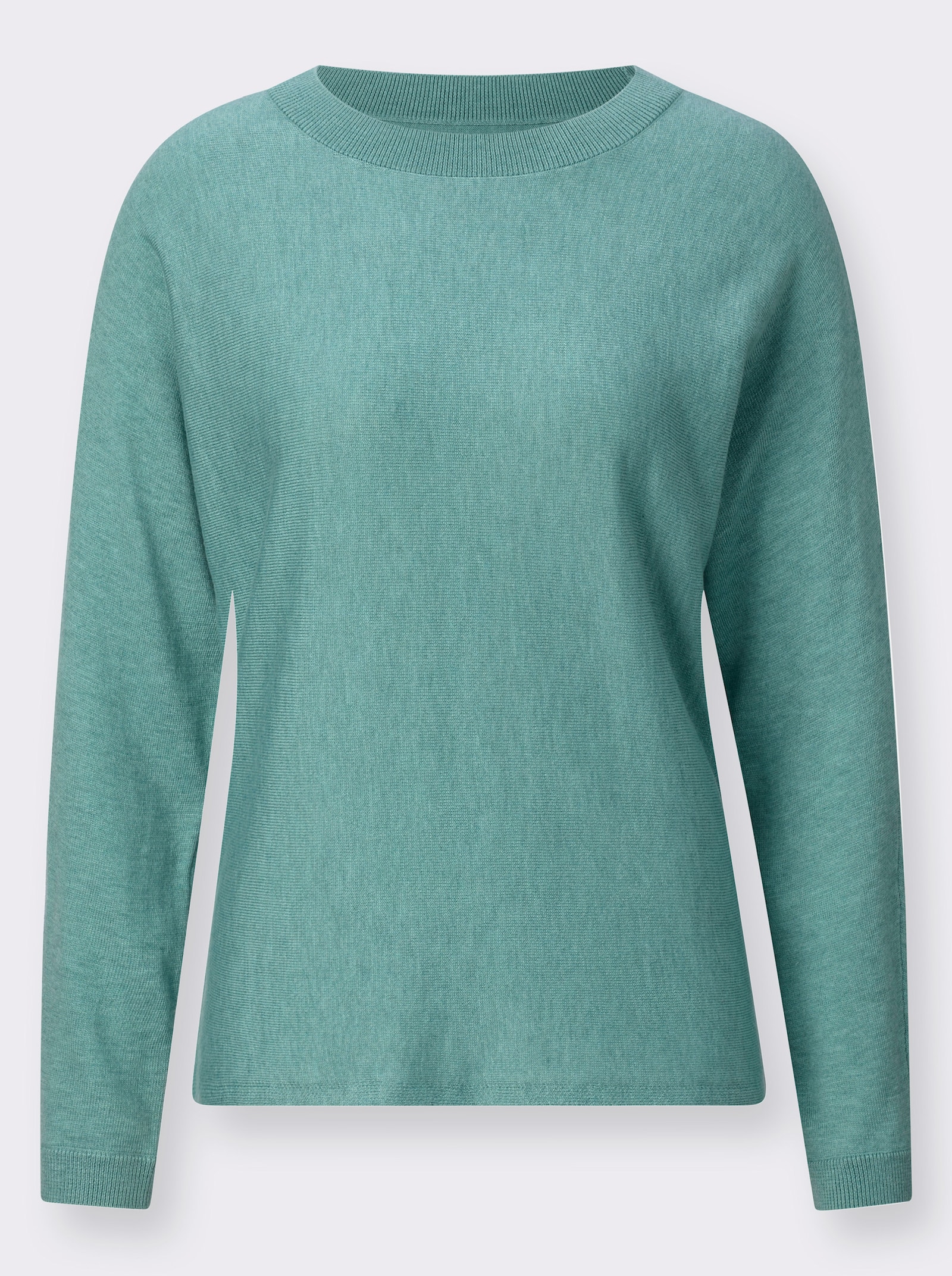 Fledermauspullover mit 5% Kaschmir - salbei-meliert