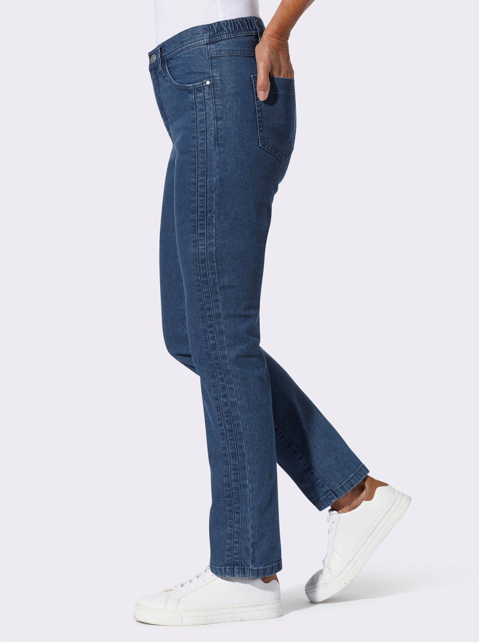Jeans mit seitlichem Einsatz - blue-stone-washed