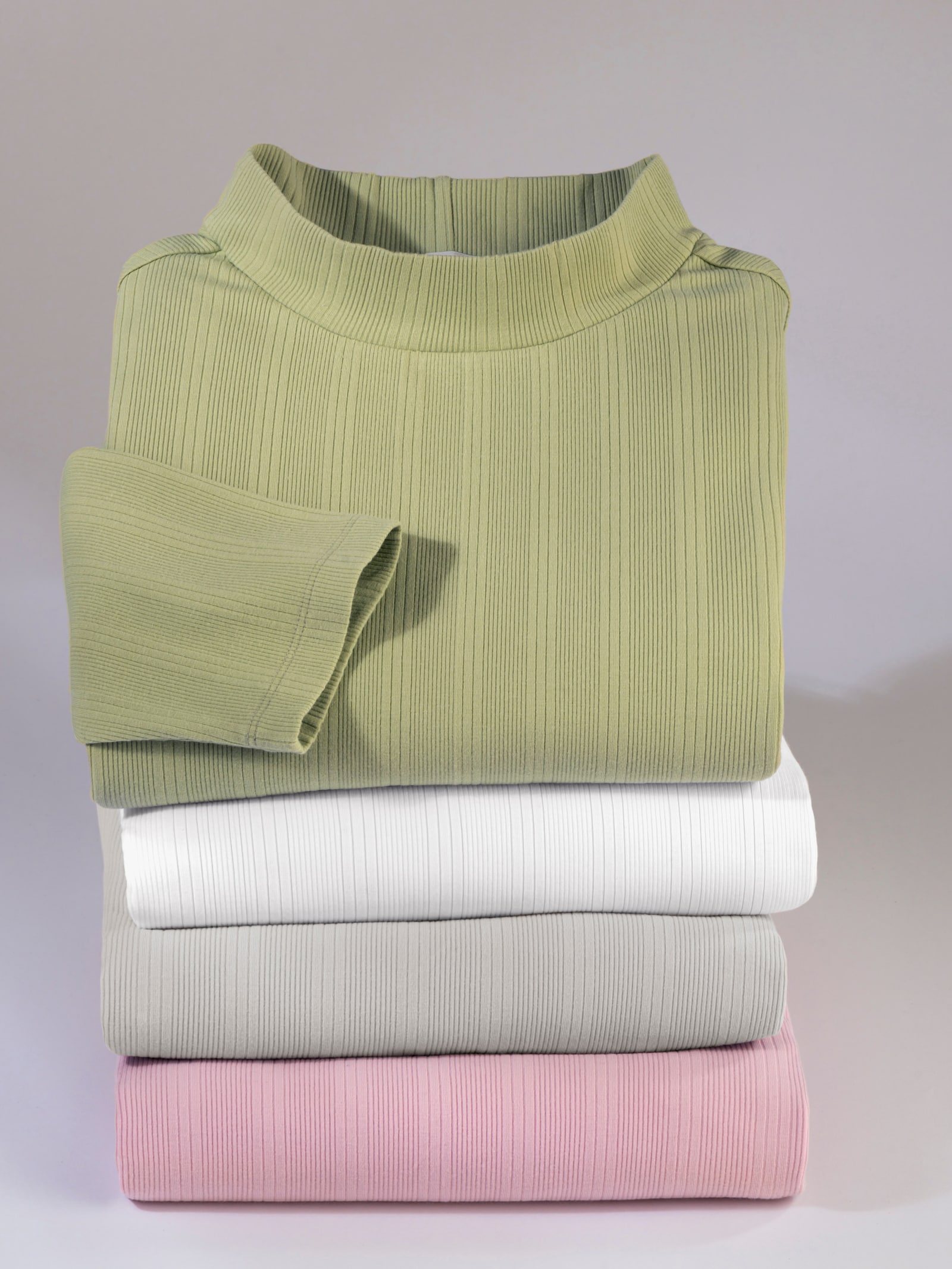 Stehkragenshirt im Jacquardmuster - rosé