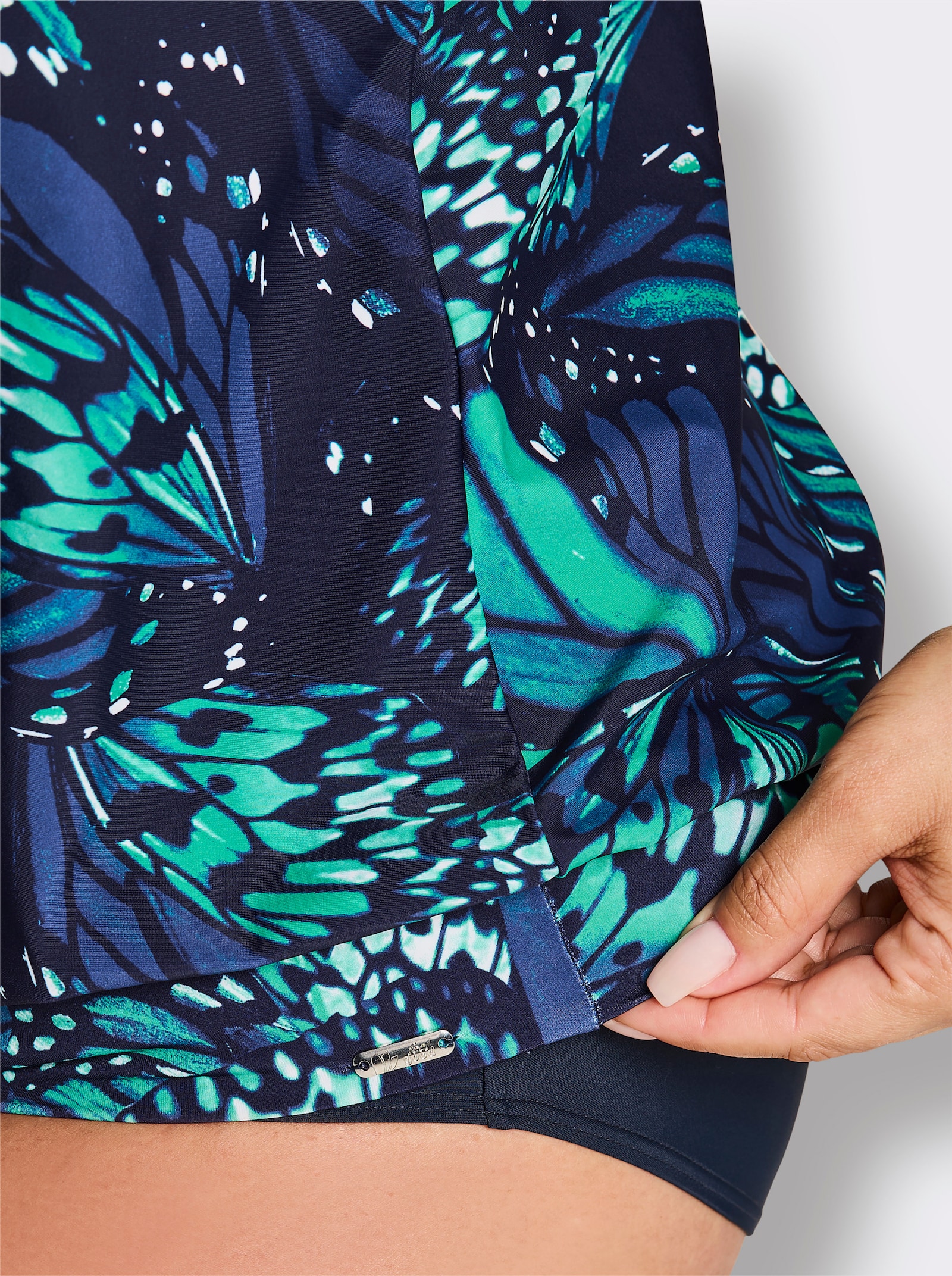 feel good Tankini-Oberteil mit Schmetterling-Druck - marine-royalblau-bedruckt