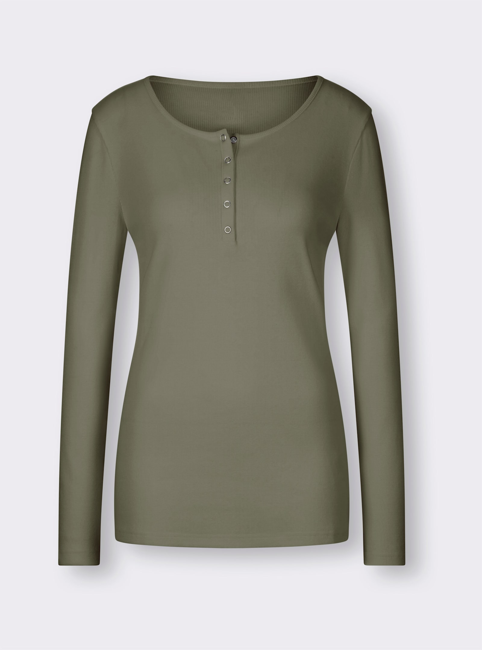 heine Langarmshirt mit Ripp-Struktur - khaki