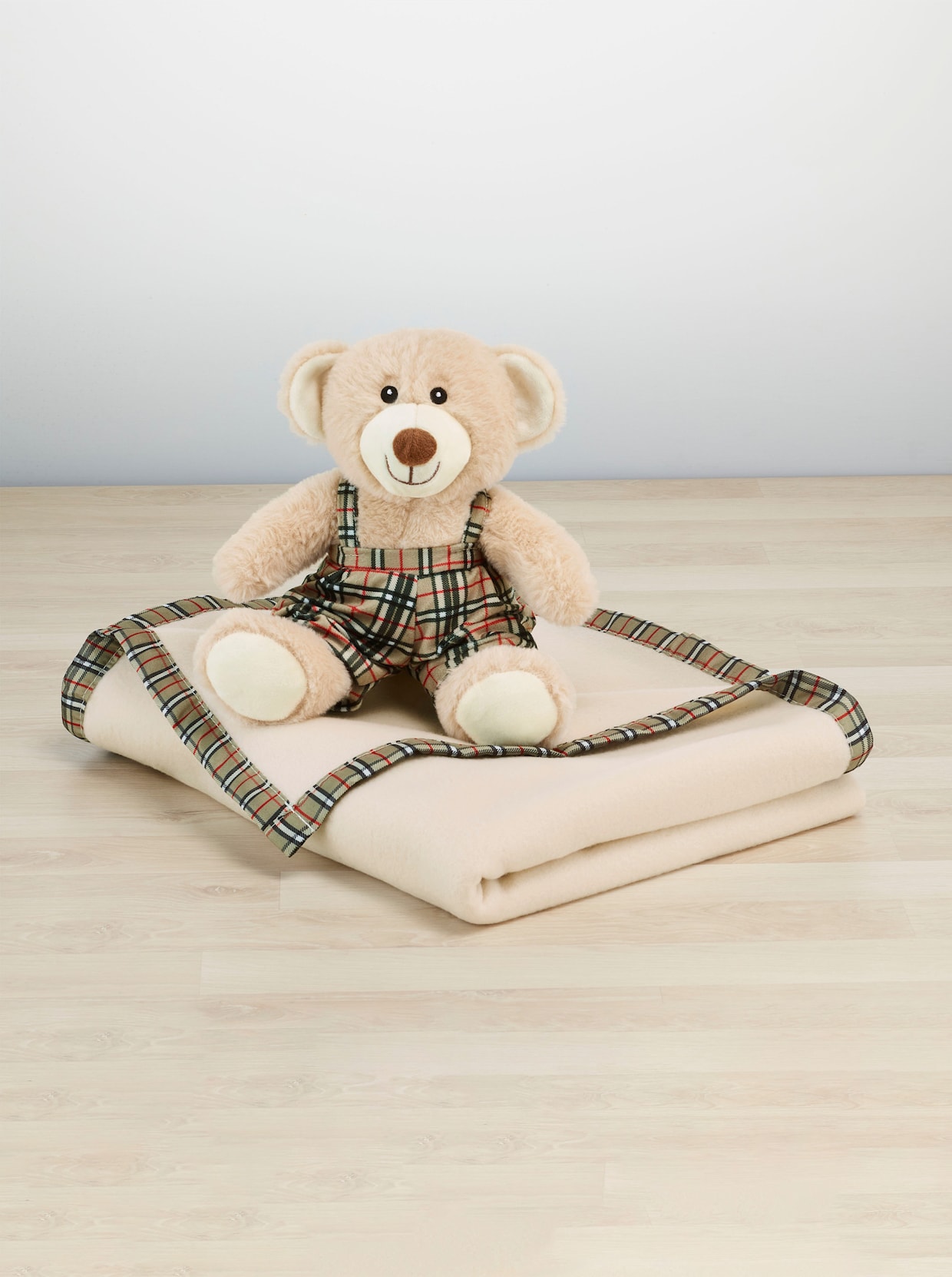 Decke mit Bär - beige