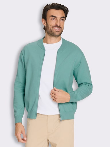Marco Donati Strickjacke im Blouson-Stil, mit Baumwolle - salbei