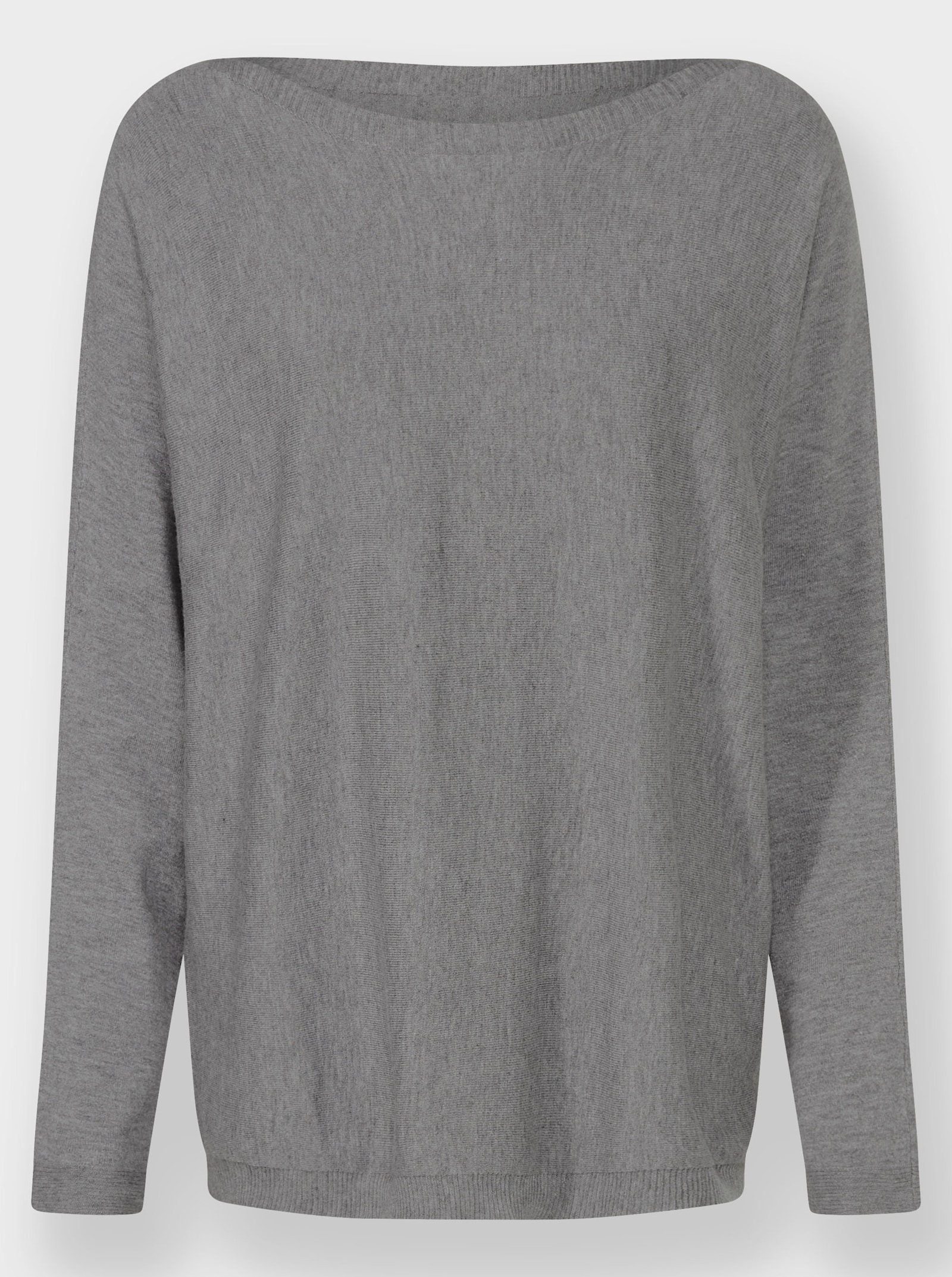 heine Strickpullover mit Fledermausärmeln - grau-meliert