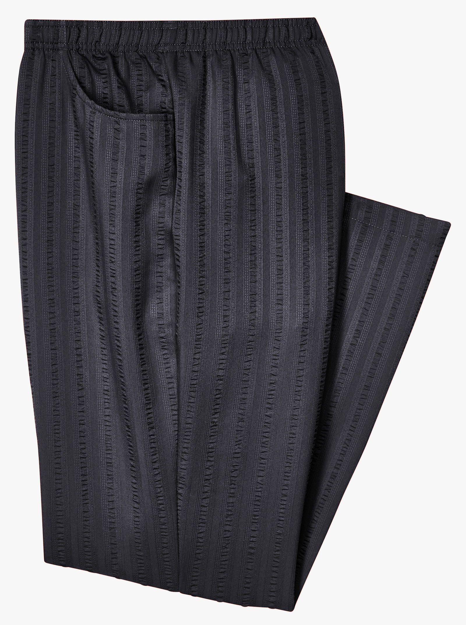 Broek van seersucker - zwart