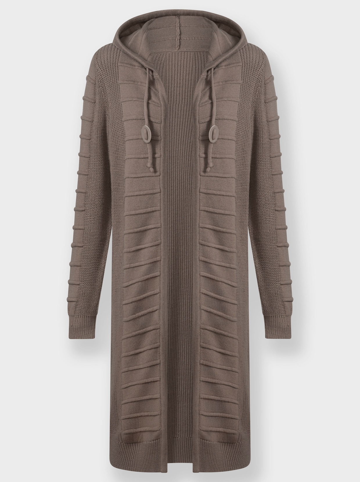 Longstrickjacke - taupe