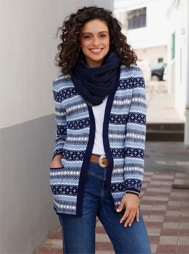 Strickjacke - marine-bleu-gemustert