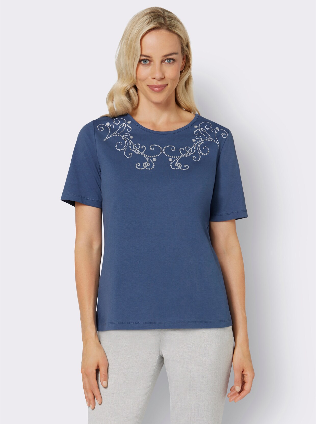 T-shirt - jeansblauw