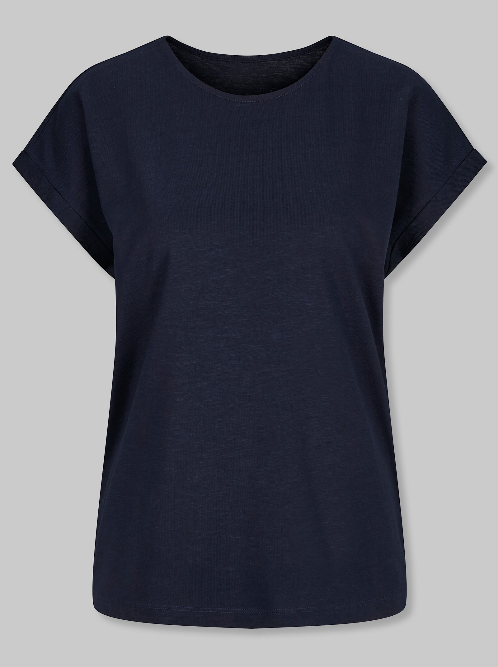 heine T-Shirt mit fixiertem Umschlag - marine