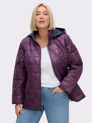 Wendejacke mit Kapuze, abzippbar - violett