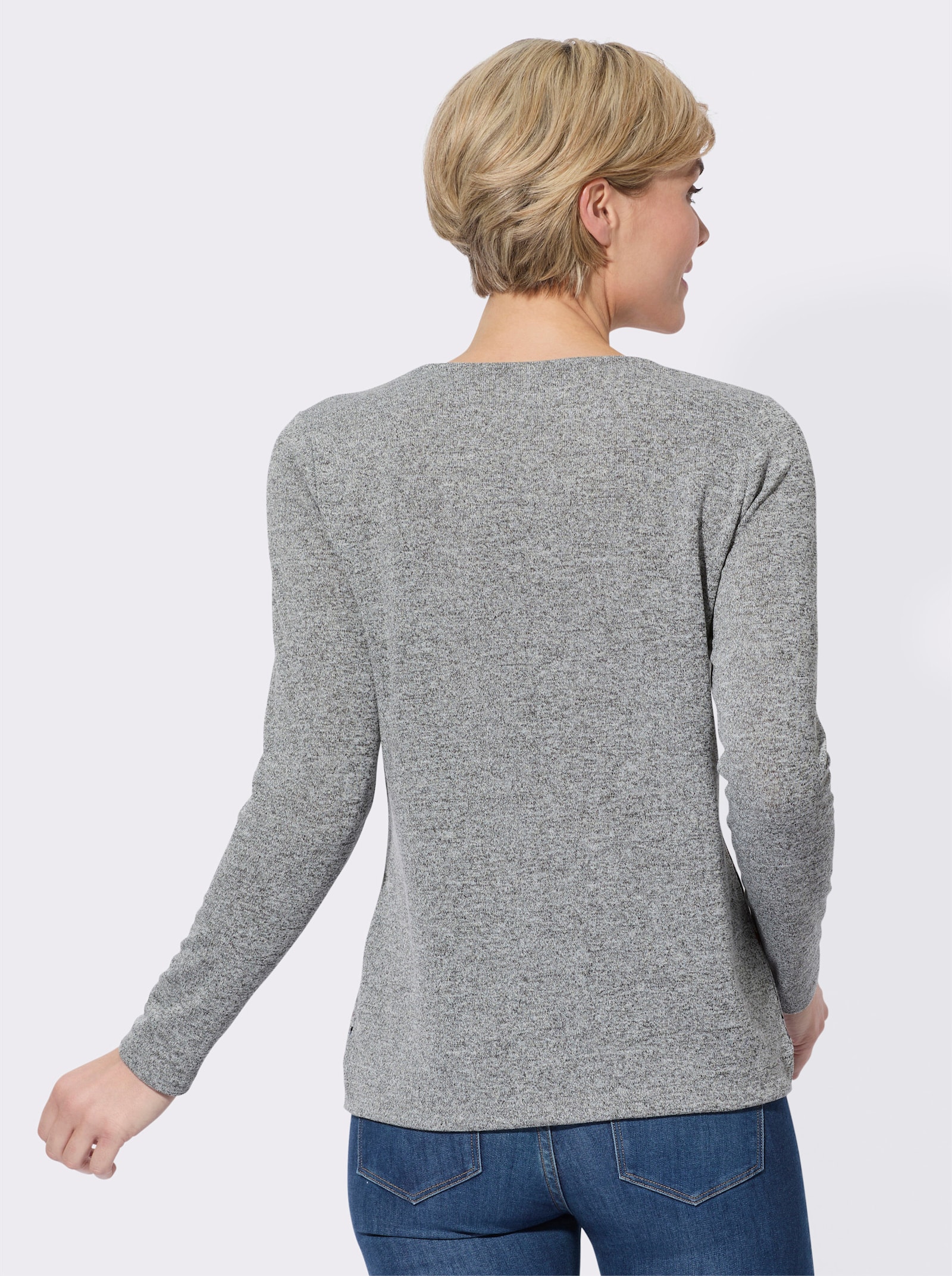 Shirt met lange mouwen - grijs gemêleerd