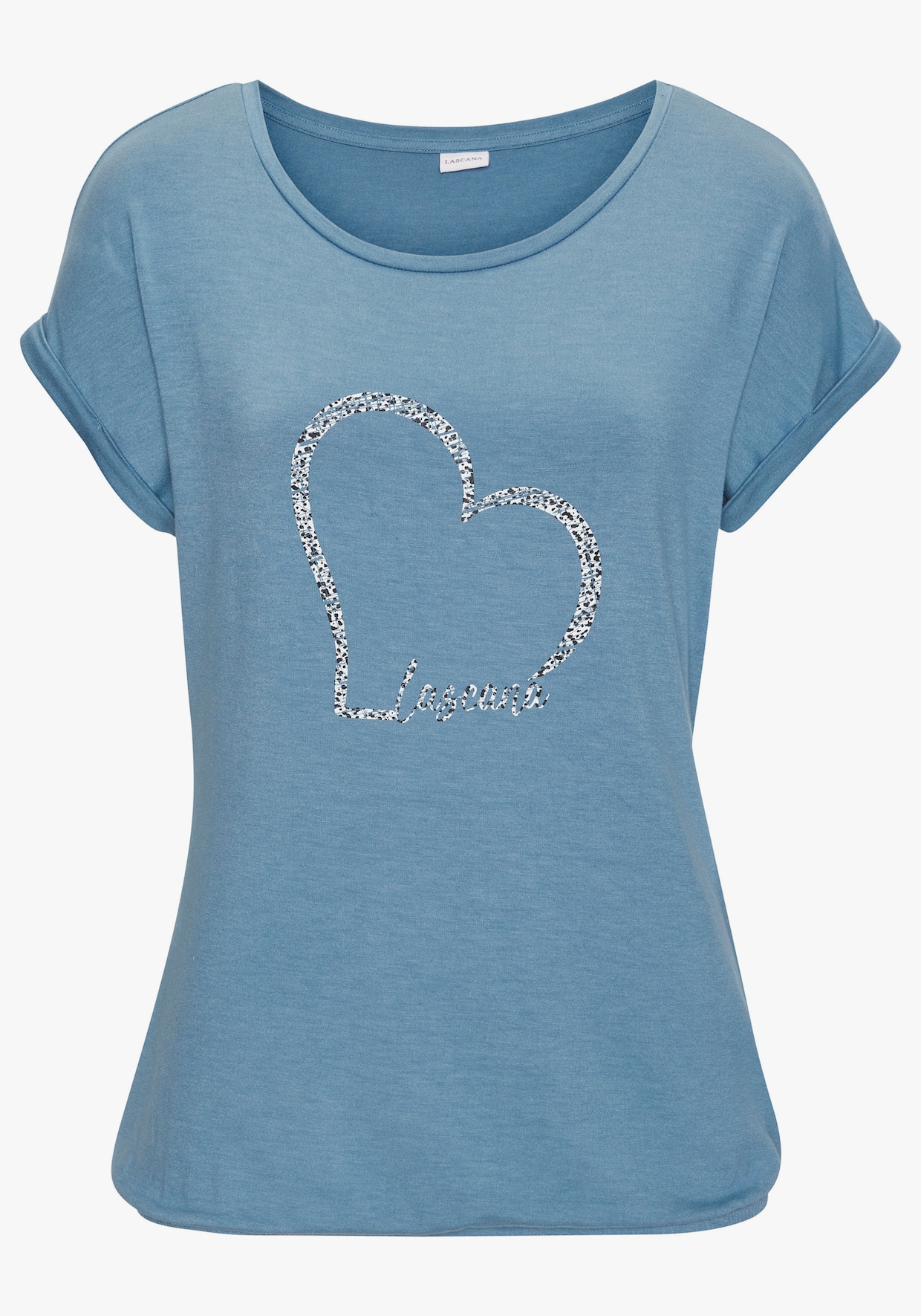 LASCANA Shirt met korte mouwen - lichtblauw