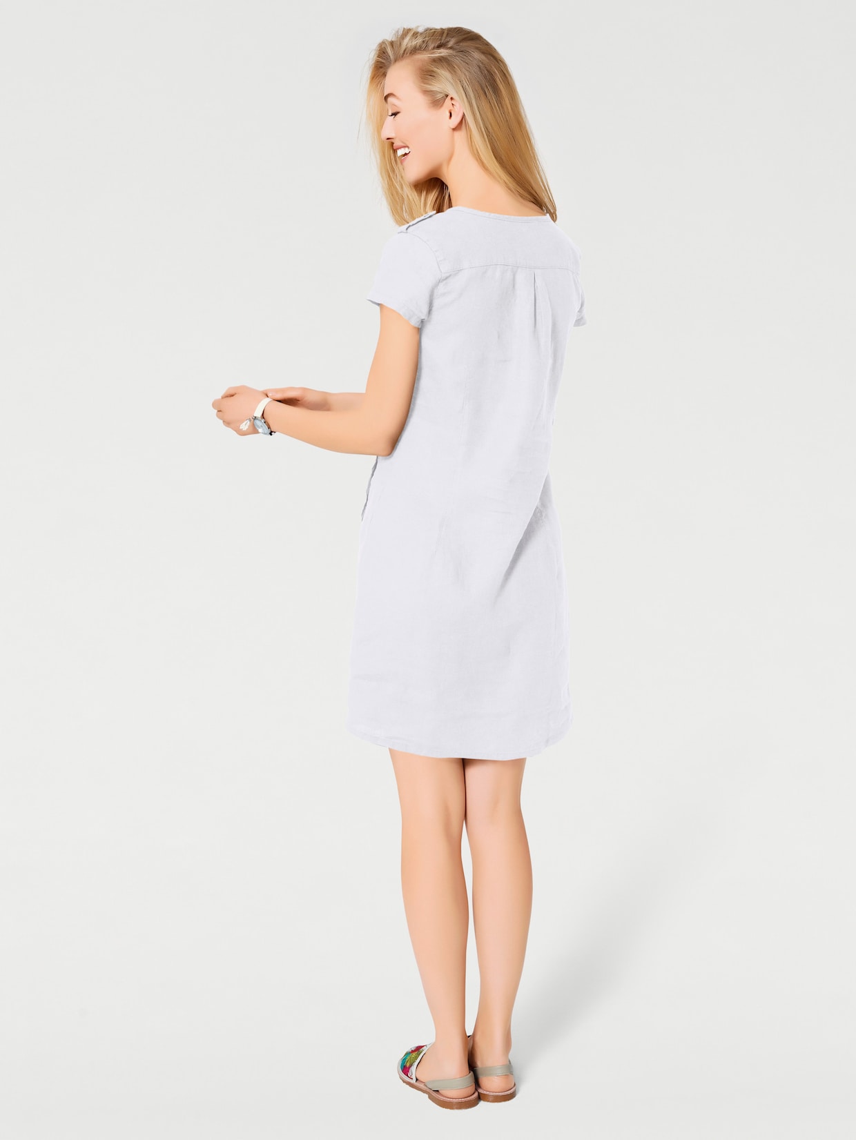 heine Robe en lin - blanc