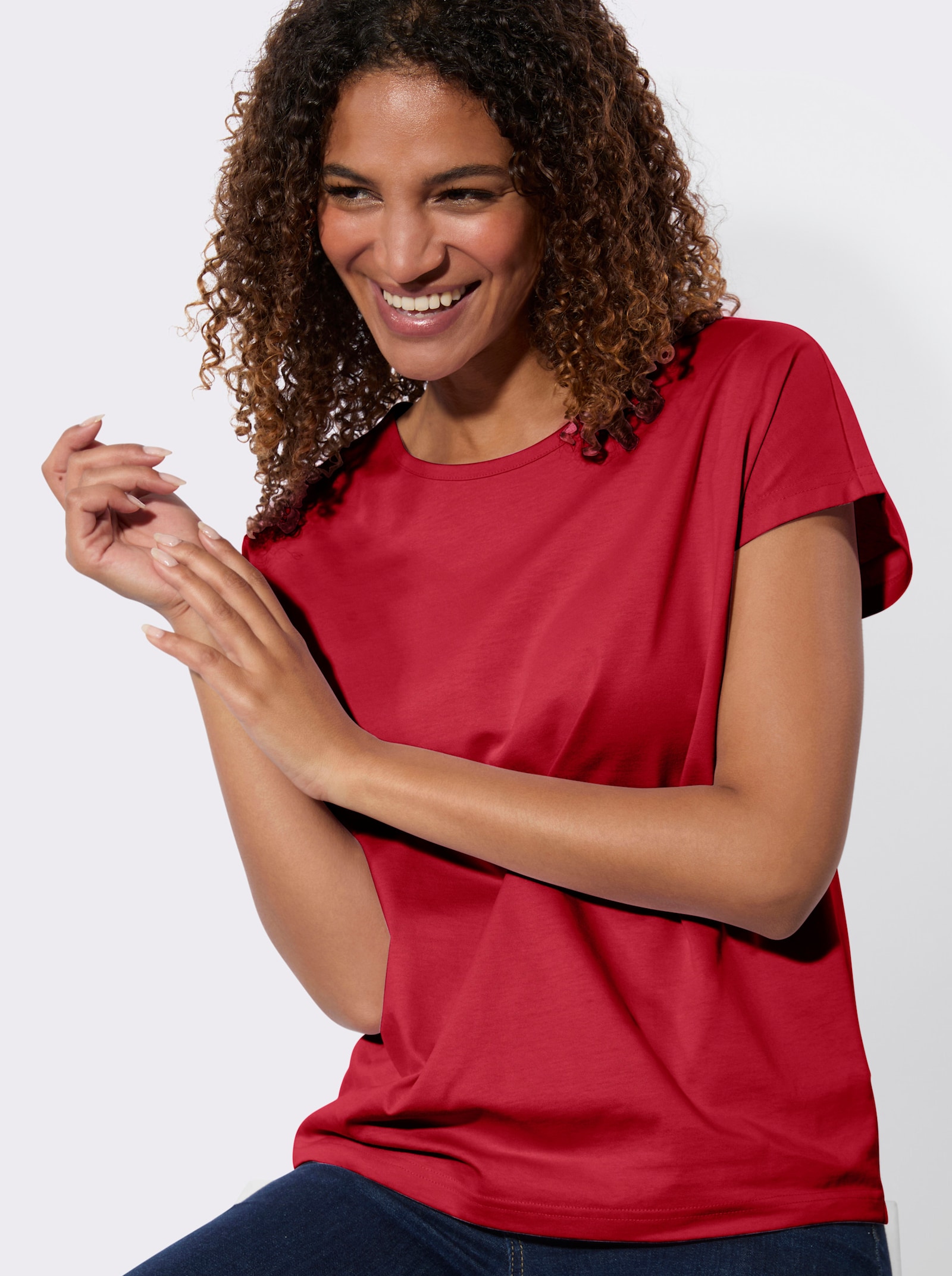 Tričko v balení po 2 ks - červená + ecru