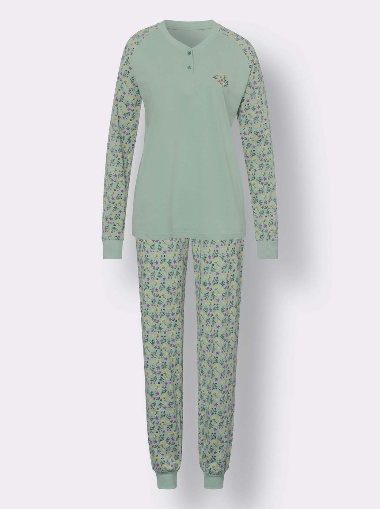 Pyjama - kalkmint bedrukt