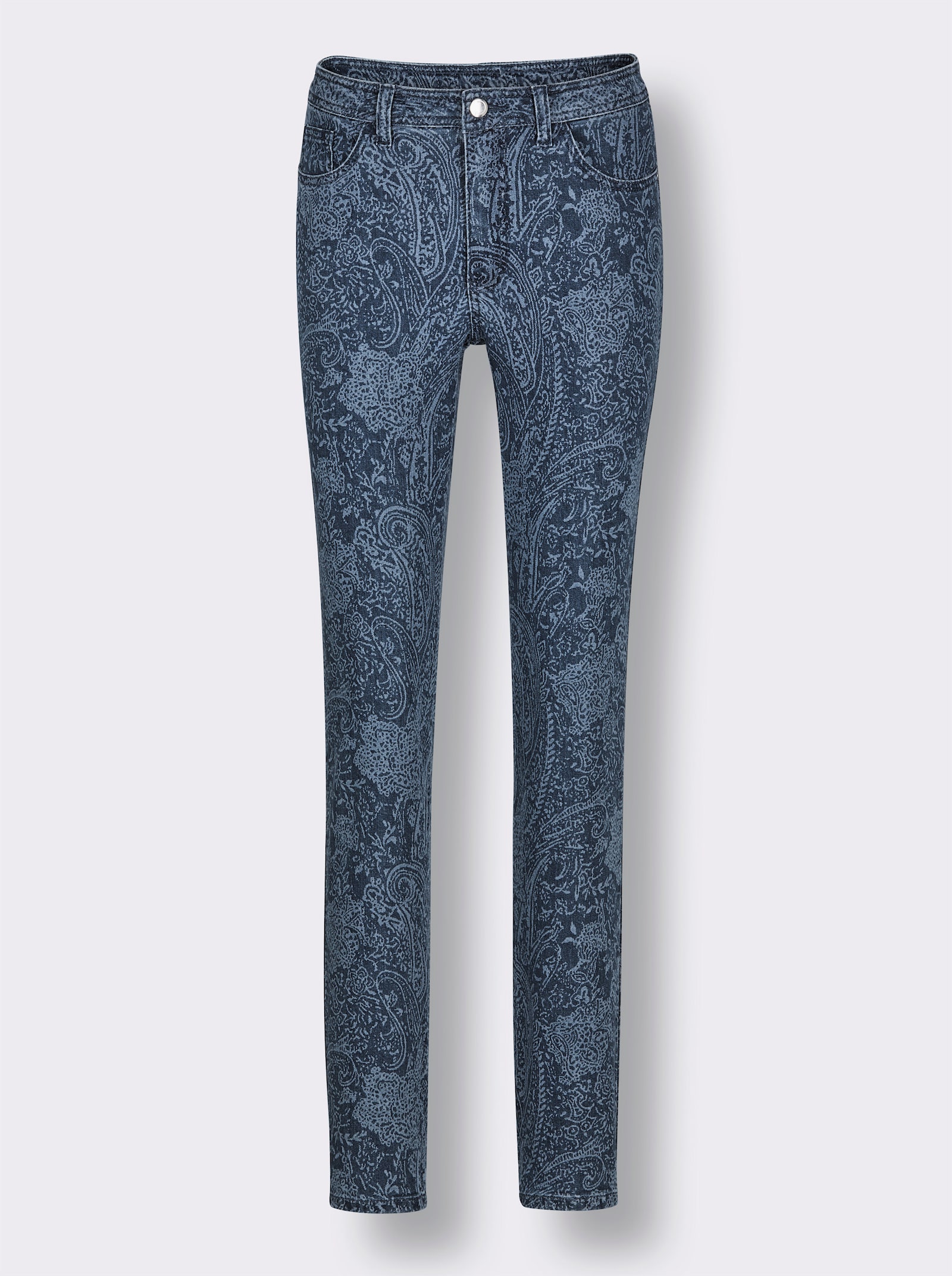 CREATION L PREMIUM 5-Pocket-Jeans im Print-Dessin - blue-bleached