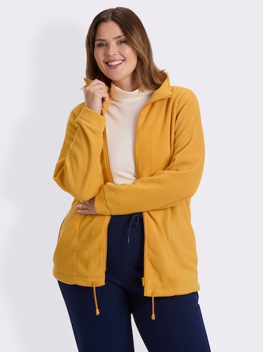 Fleecejacke Kordeldurchzug am Saum - bernstein