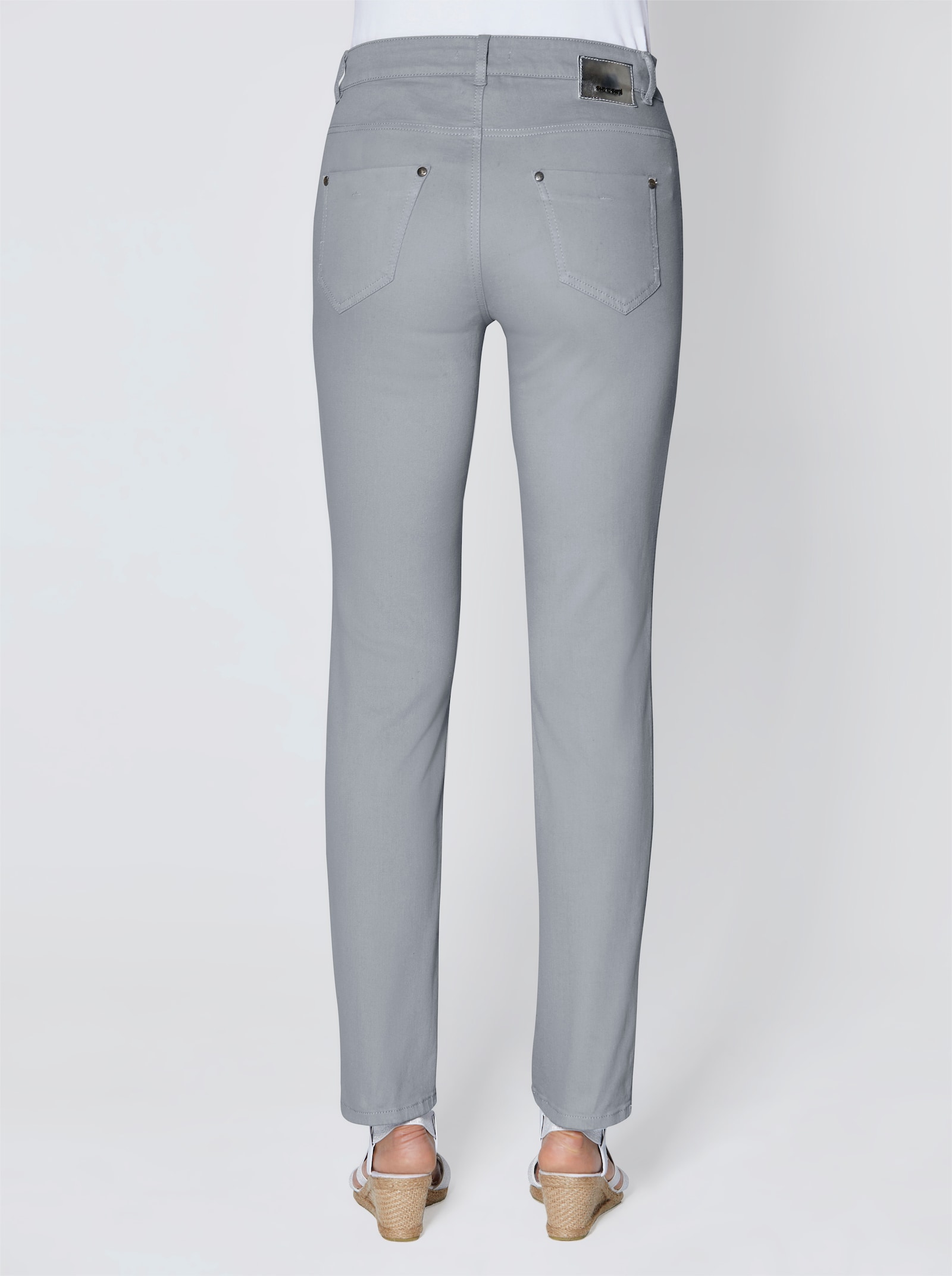 Ascari Stretch-Jeans in Röhren-Form - grau