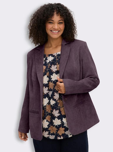 sheego Cordblazer in taillierter Form - aubergine