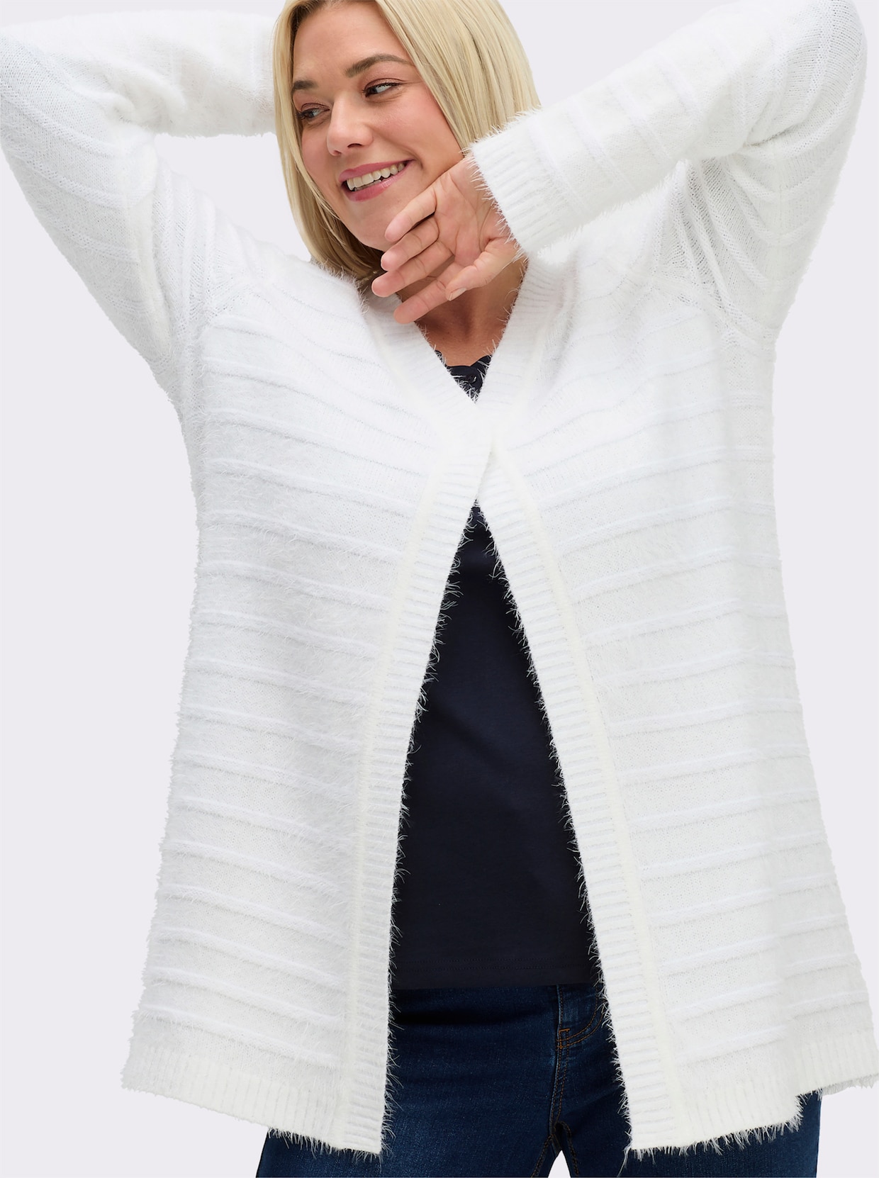 sheego Strickjacke - ecru