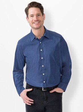 Marco Donati Hemd met lange mouwen - blauw geprint