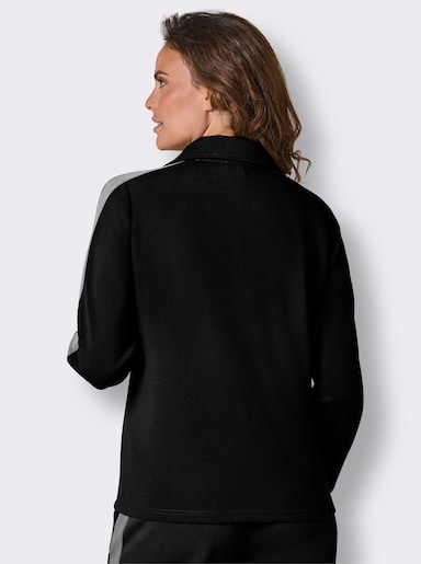 CREATION L PREMIUM Jacke mit Kontrastband - schwarz-steingrau