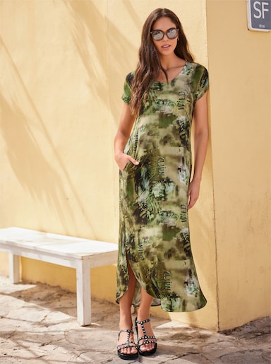 heine Robe en jersey - olive-sable imprimé