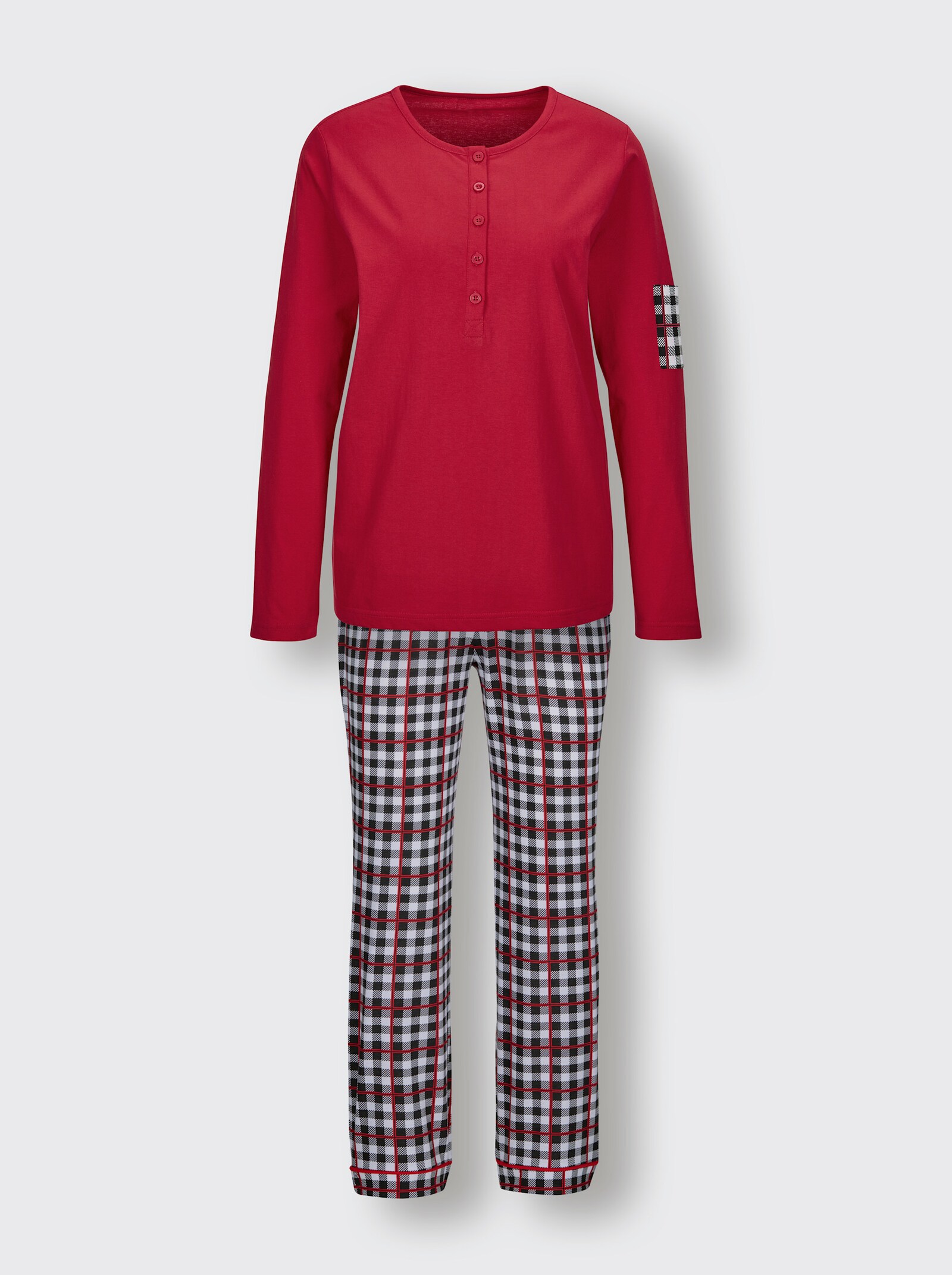 wäschepur Schlafanzug - rot-schwarz-kariert