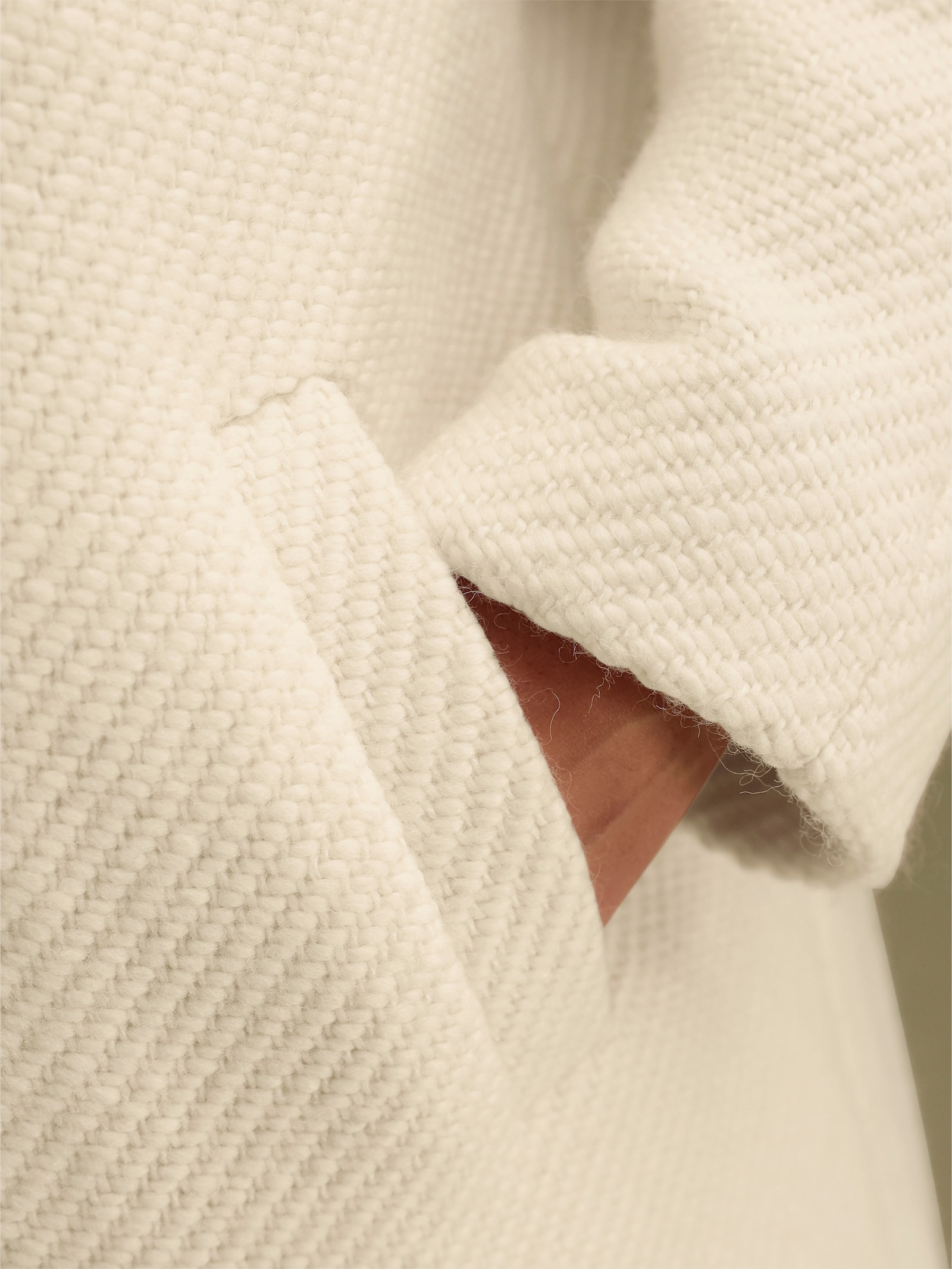 heine Manteau en laine avec patte de boutonnage invisible - écru